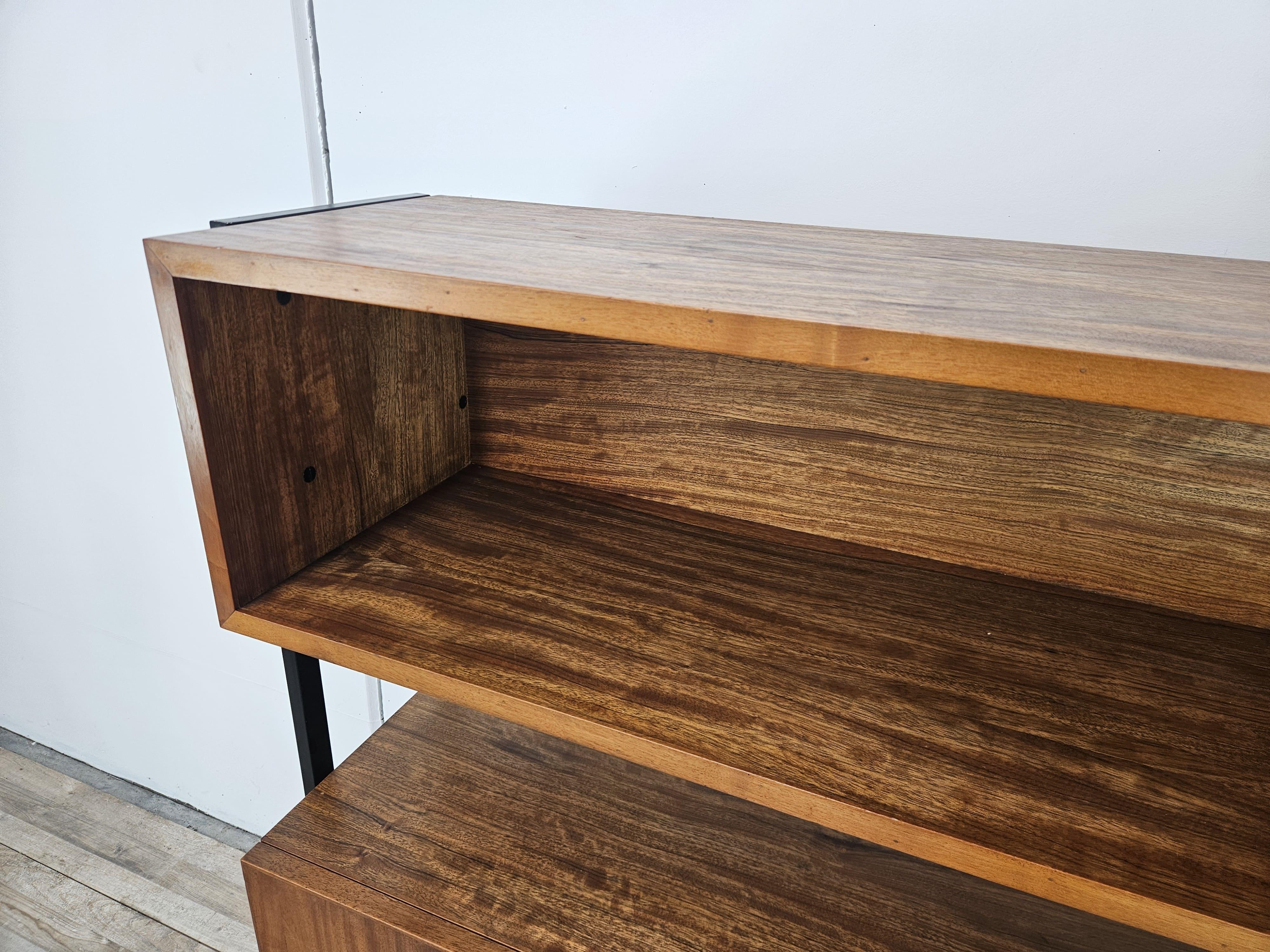 Teak sideboard with iron frame, 1960s In Good Condition For Sale In Premariacco, IT