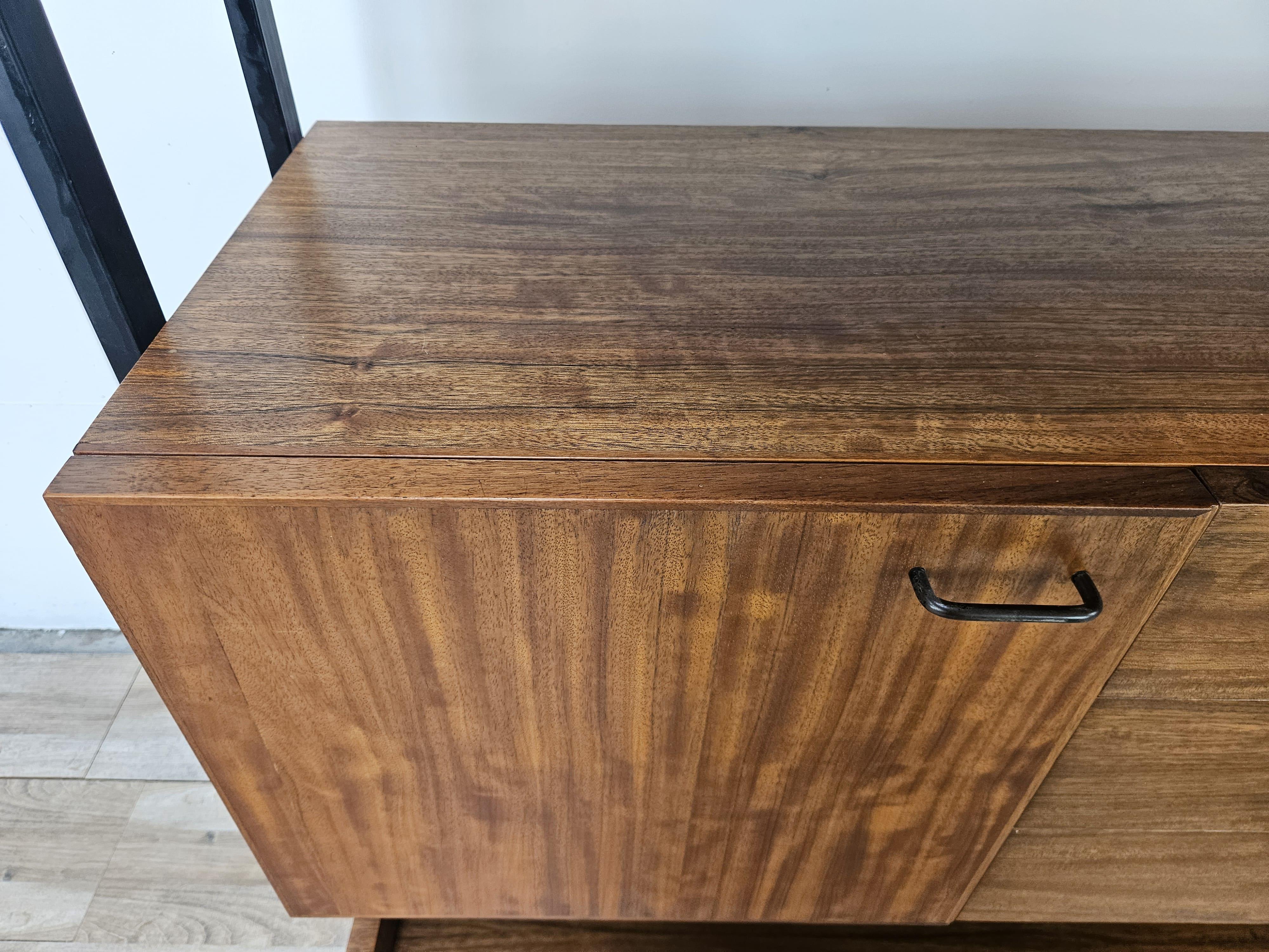 Iron Teak sideboard with iron frame, 1960s For Sale