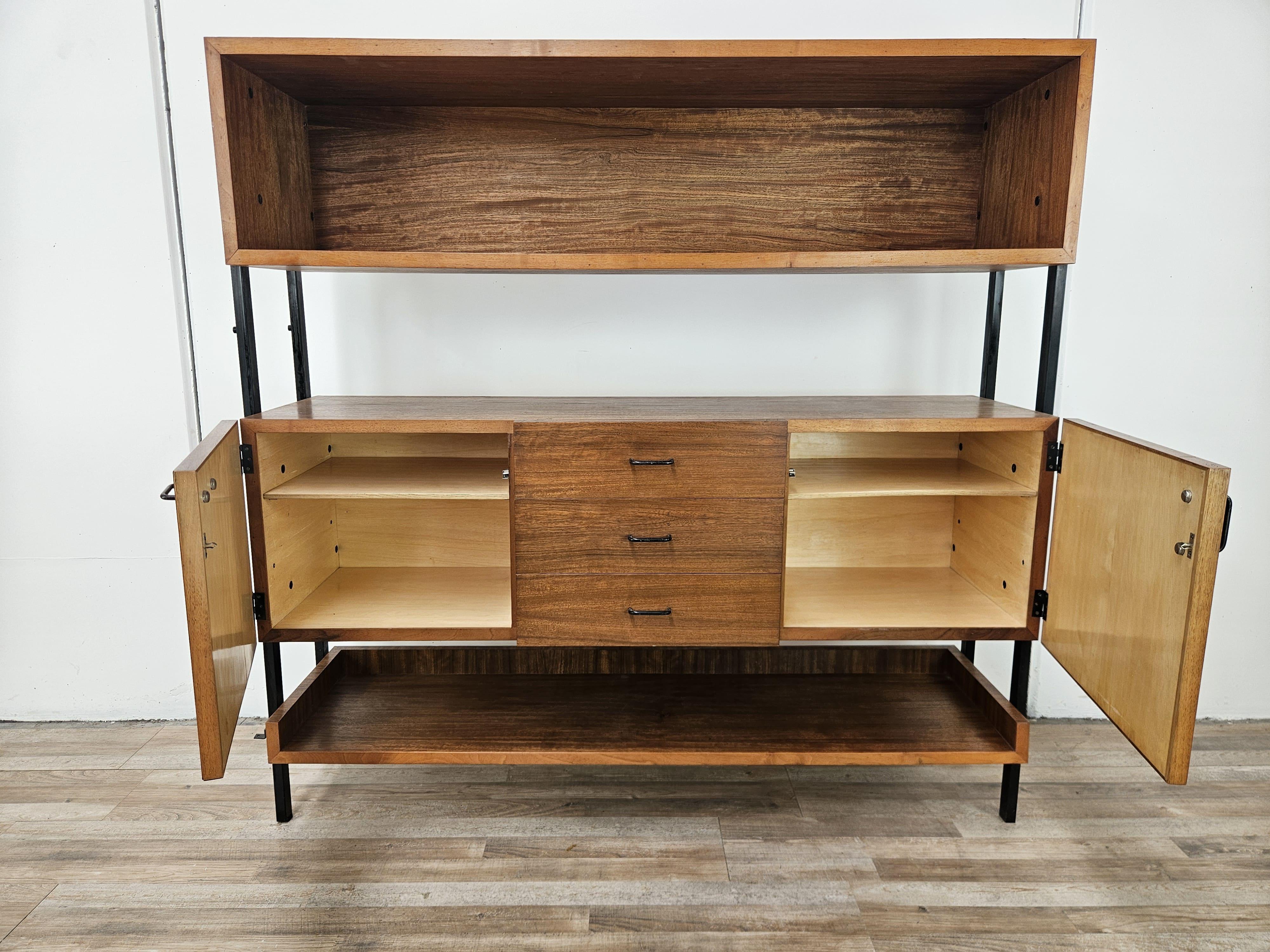 Teak sideboard with iron frame, 1960s For Sale 2