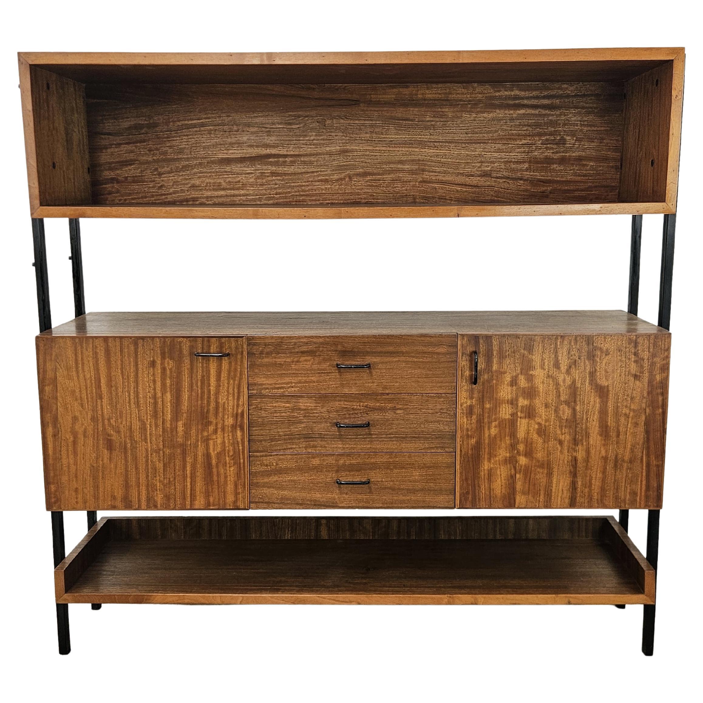 Teak sideboard with iron frame, 1960s For Sale