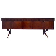 Anrichte Italienische Mid-Century-Modern-Anrichte in Noce disegnata da Vittorio Dassi, 1960