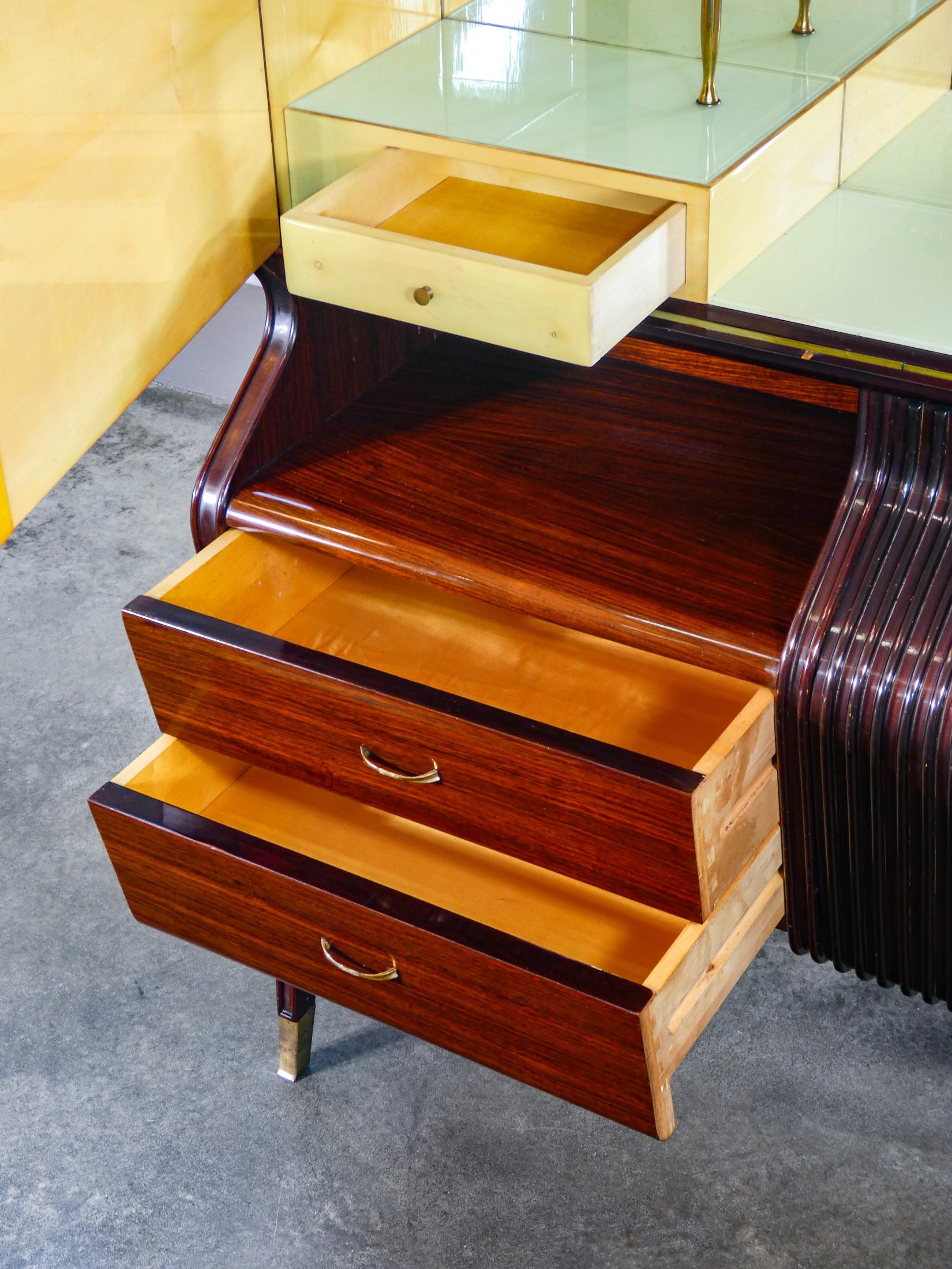 Crédence, buffet de bar mobile, design Osvaldo BORSANI. Italia, 50 ans en vente 4