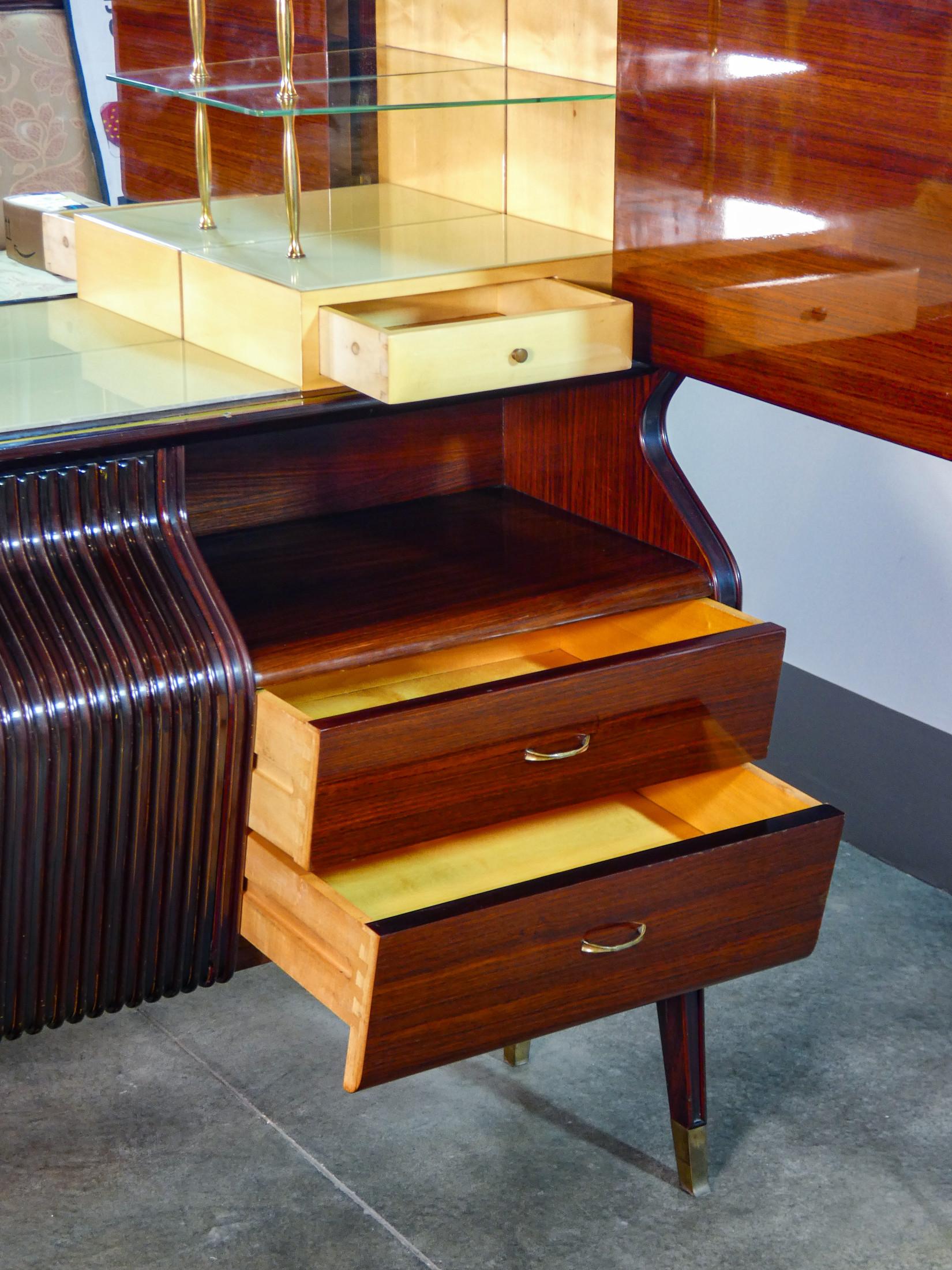 Crédence, buffet de bar mobile, design Osvaldo BORSANI. Italia, 50 ans en vente 7