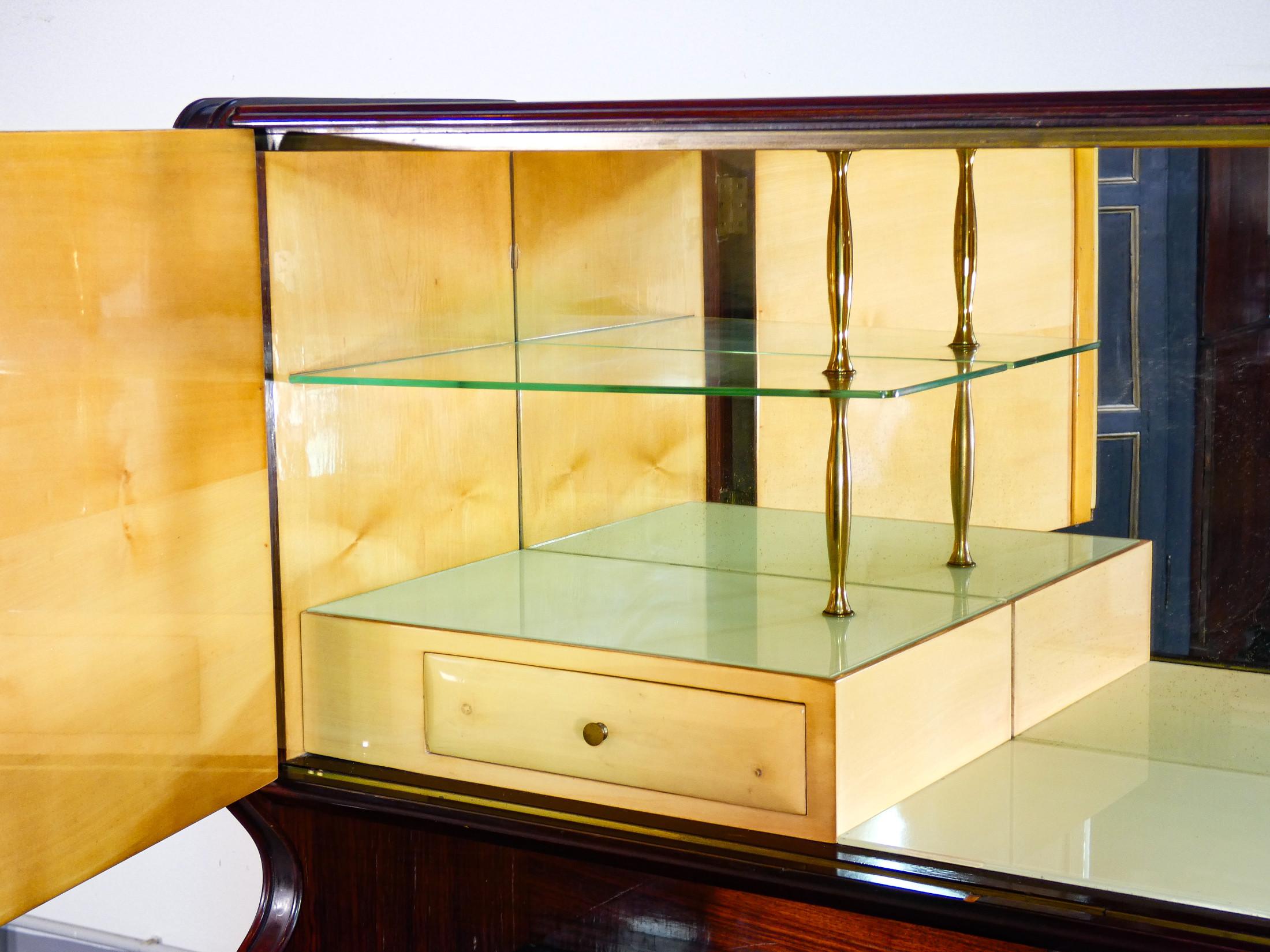 Crédence, buffet de bar mobile, design Osvaldo BORSANI. Italia, 50 ans en vente 3