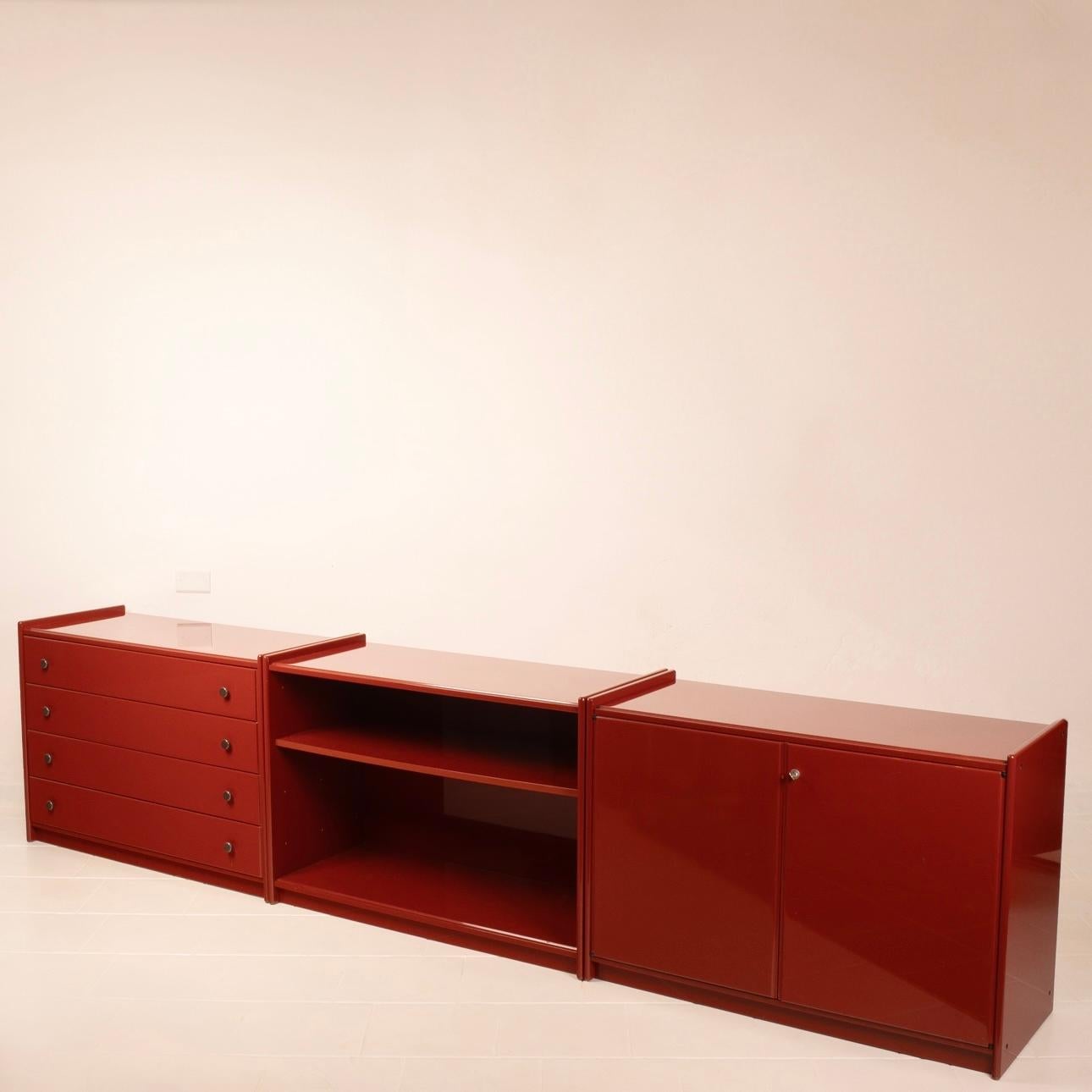 Italian Credenza Modulare in Legno Laccato di Kazuhide Takahama per B&B Italia