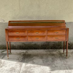 Credenza nello Stile di Ico Parisi - Dettagli in Ottone e Vetro - Italia Anni 50