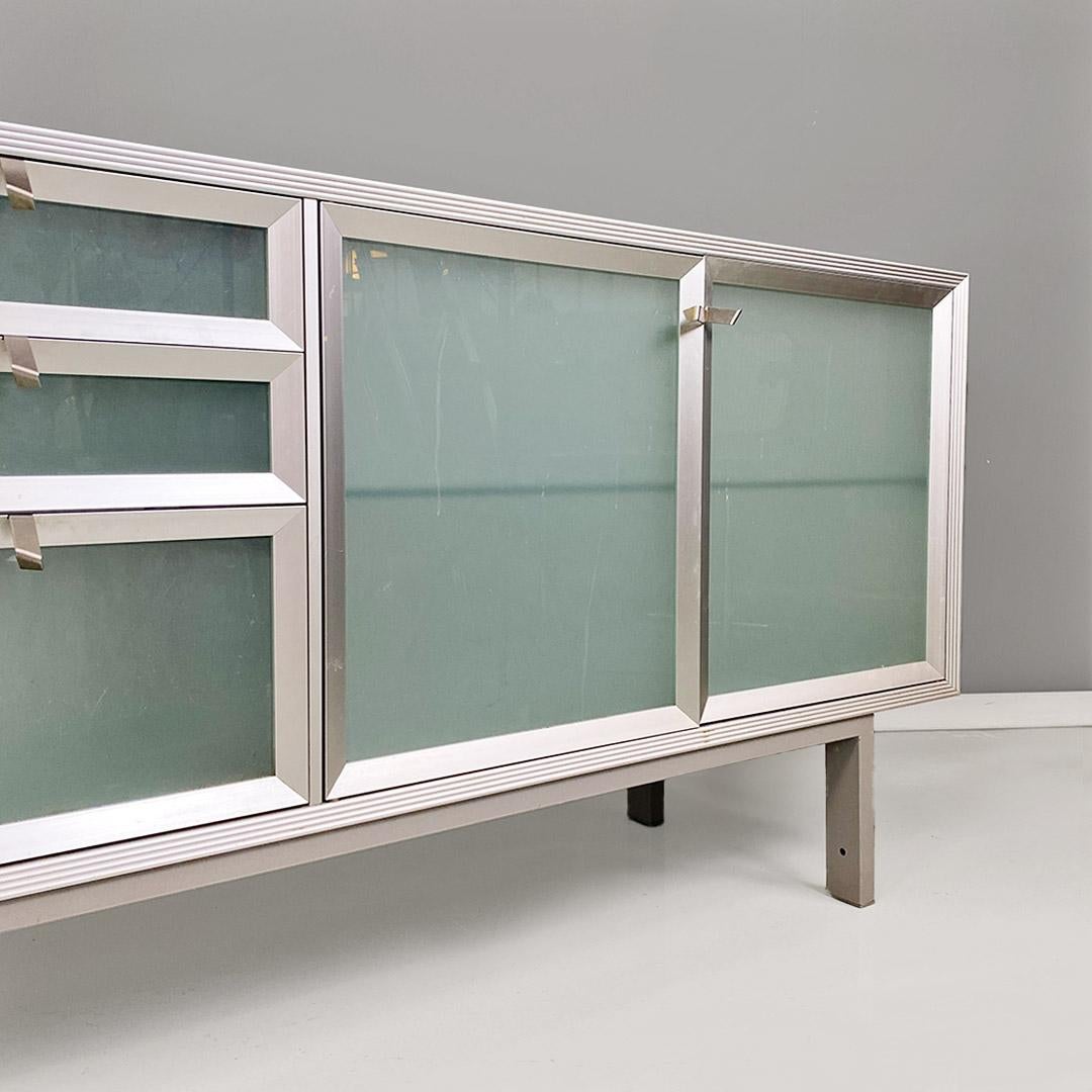 Late 20th Century Pandora Italian modern glass and metal sideboard Antonia Astori for Driade 1990 For Sale