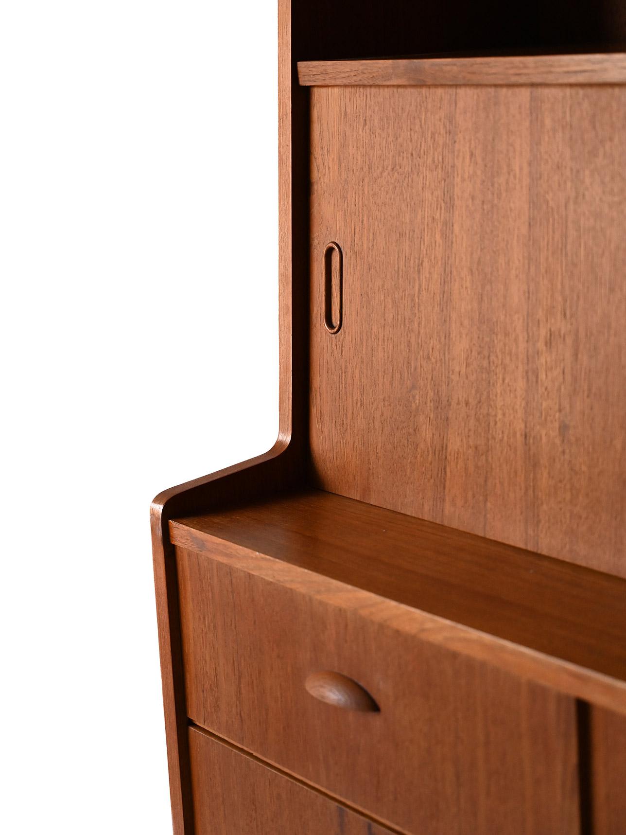 Credenza scandinava vintage in teak con libreria en vente 3
