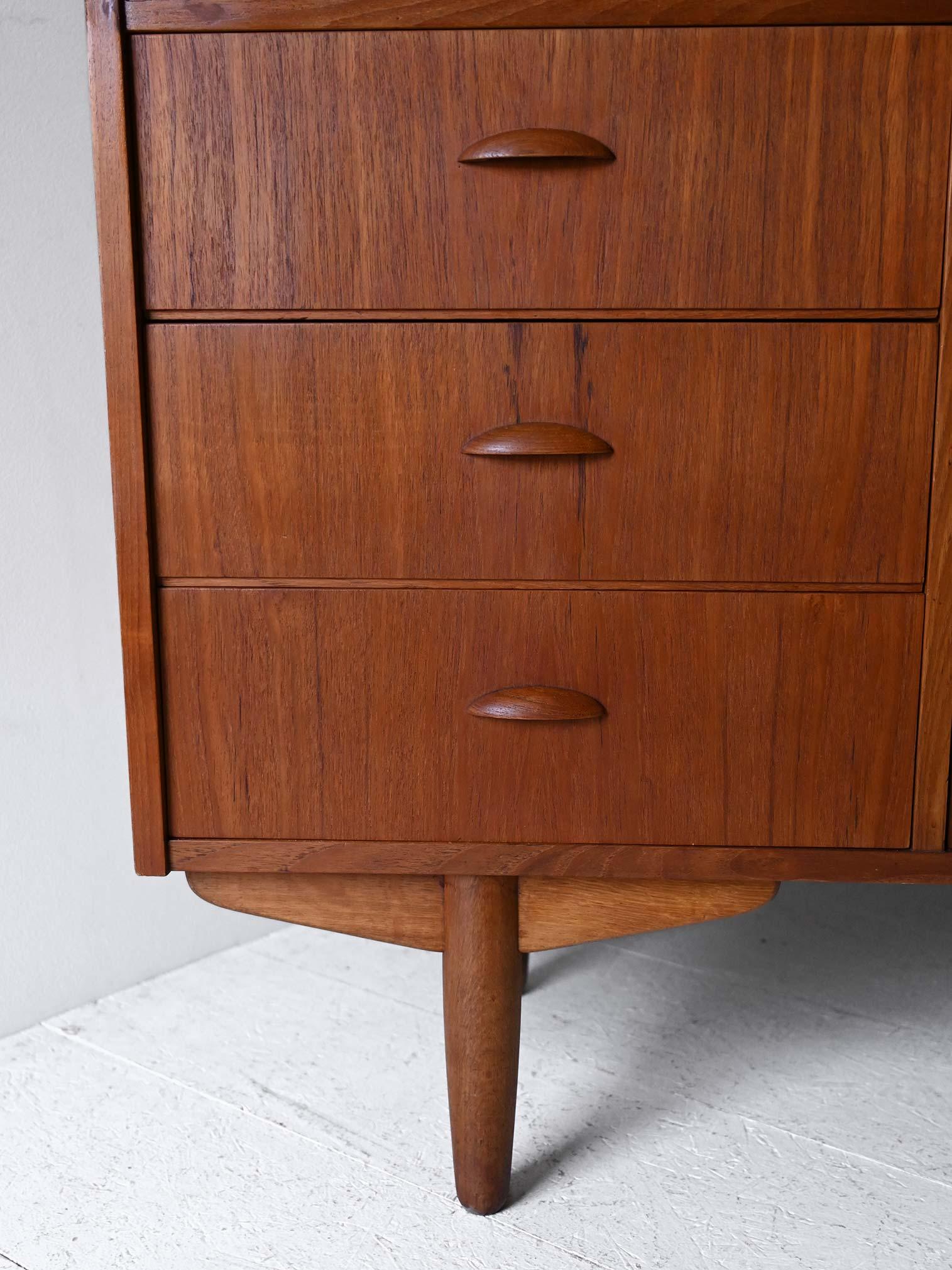 Credenza scandinava vintage in teak con libreria en vente 2