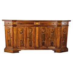 Notched sideboard with doors and drawers - mid-20th century