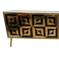 Credenza scultorea in ottone e vetro di Murano designer Justfurnituress