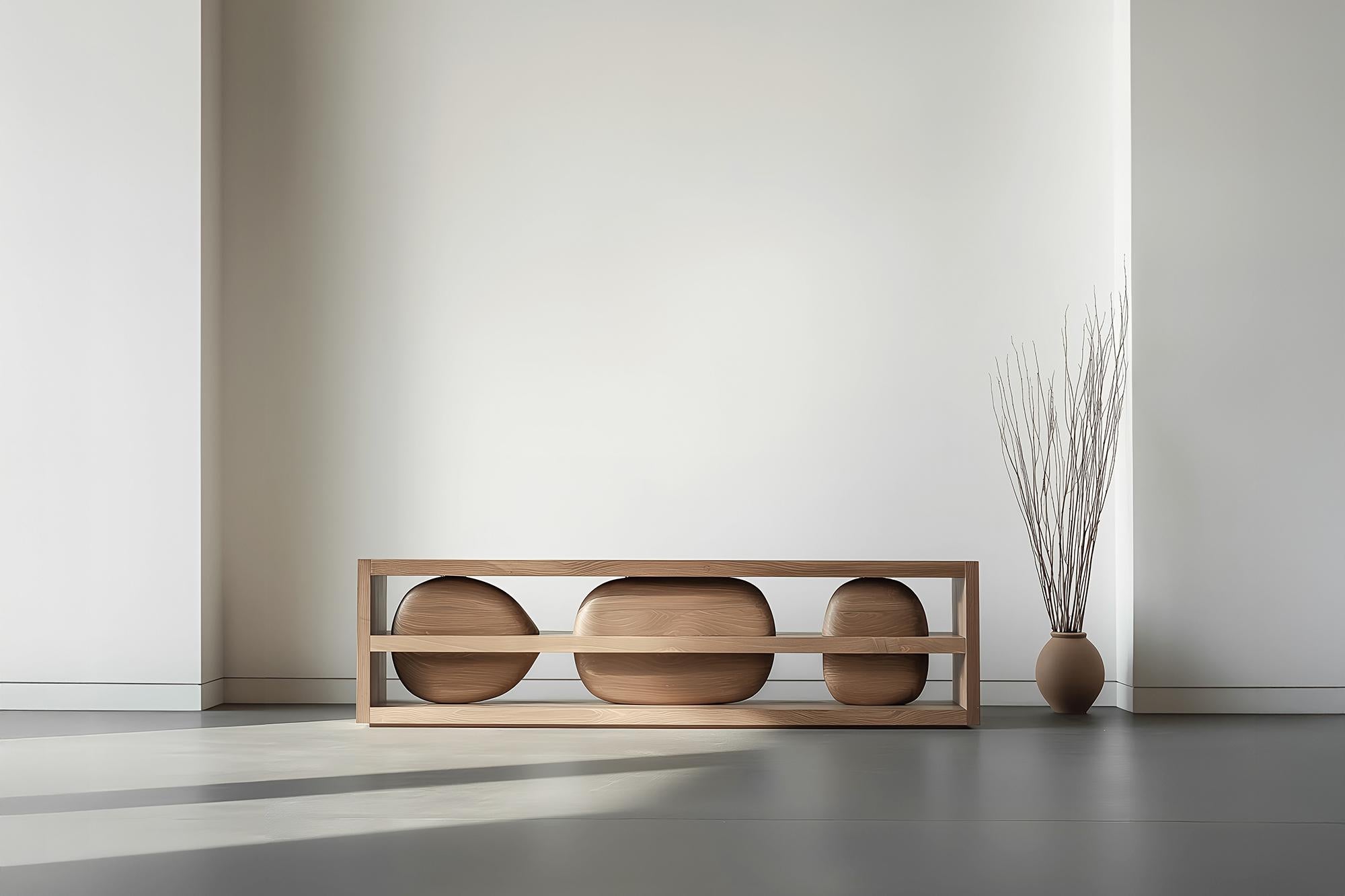 Mid-Century moderno Credenza Sereno No35, mobile in legno con base scultorea di Joel Escalona in vendita