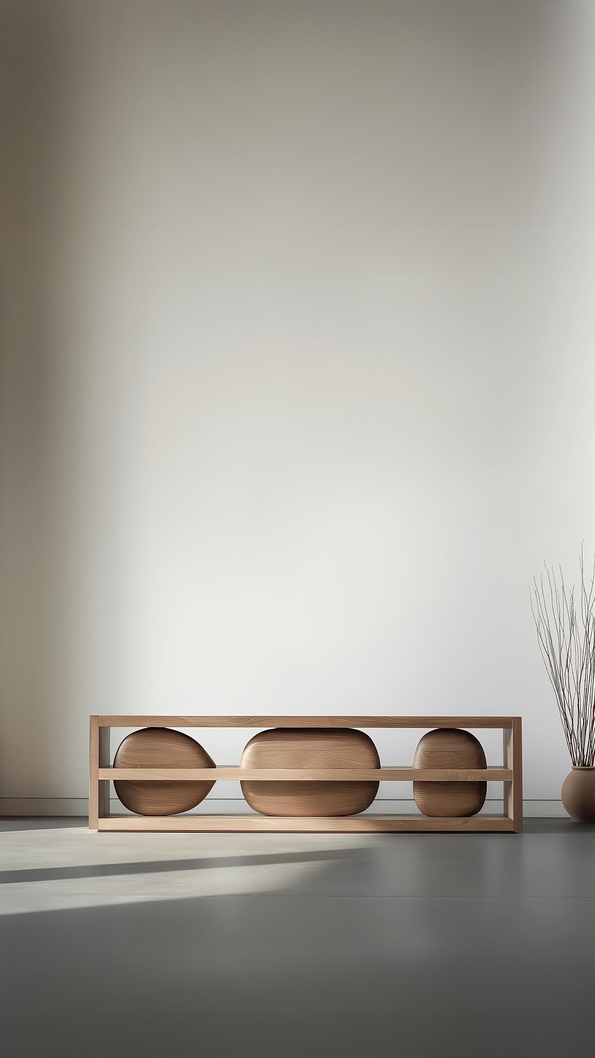 Messicano Credenza Sereno No35, mobile in legno con base scultorea di Joel Escalona in vendita