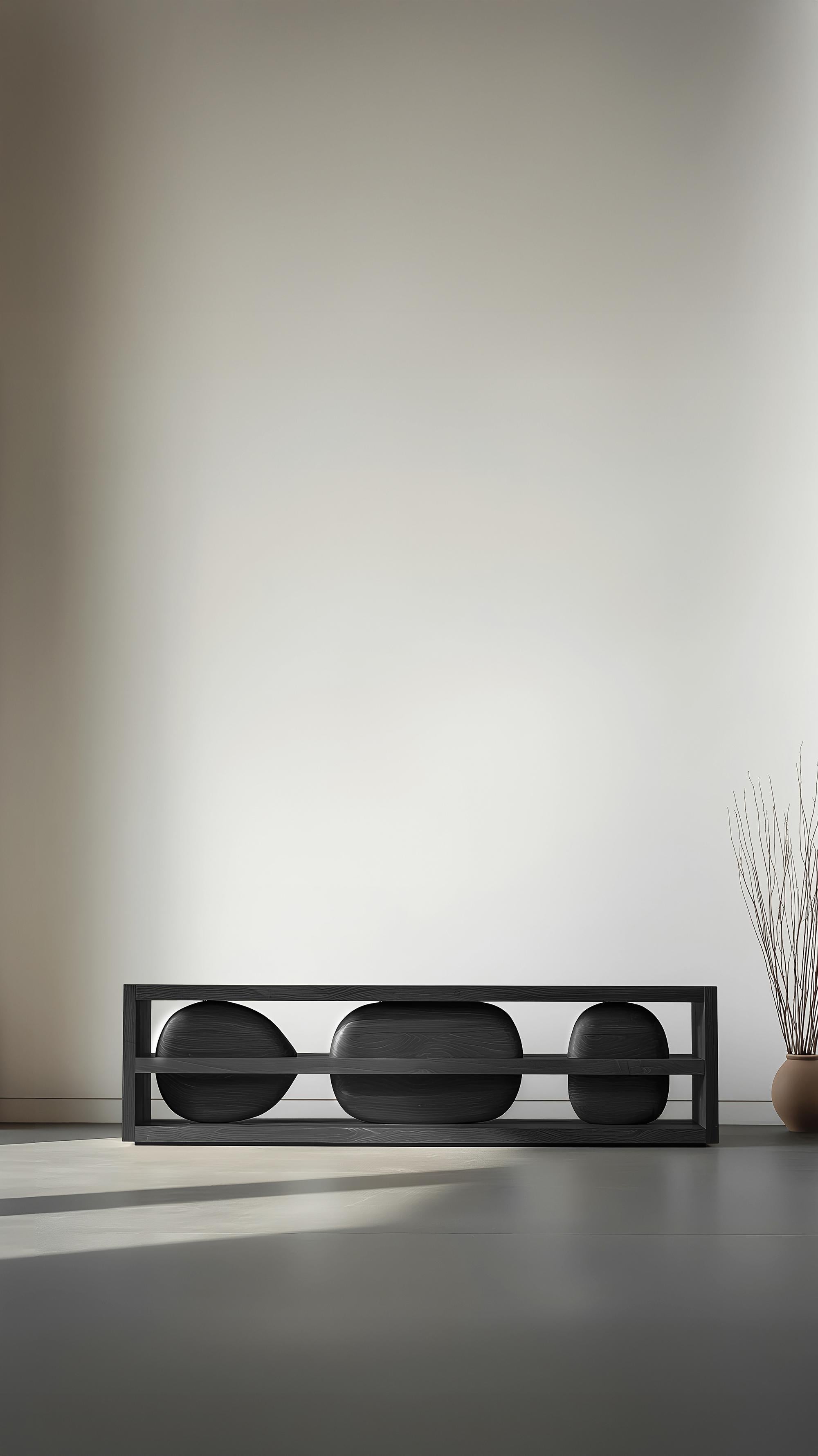 XXI secolo e contemporaneo Credenza Sereno No35, mobile in legno con base scultorea di Joel Escalona in vendita
