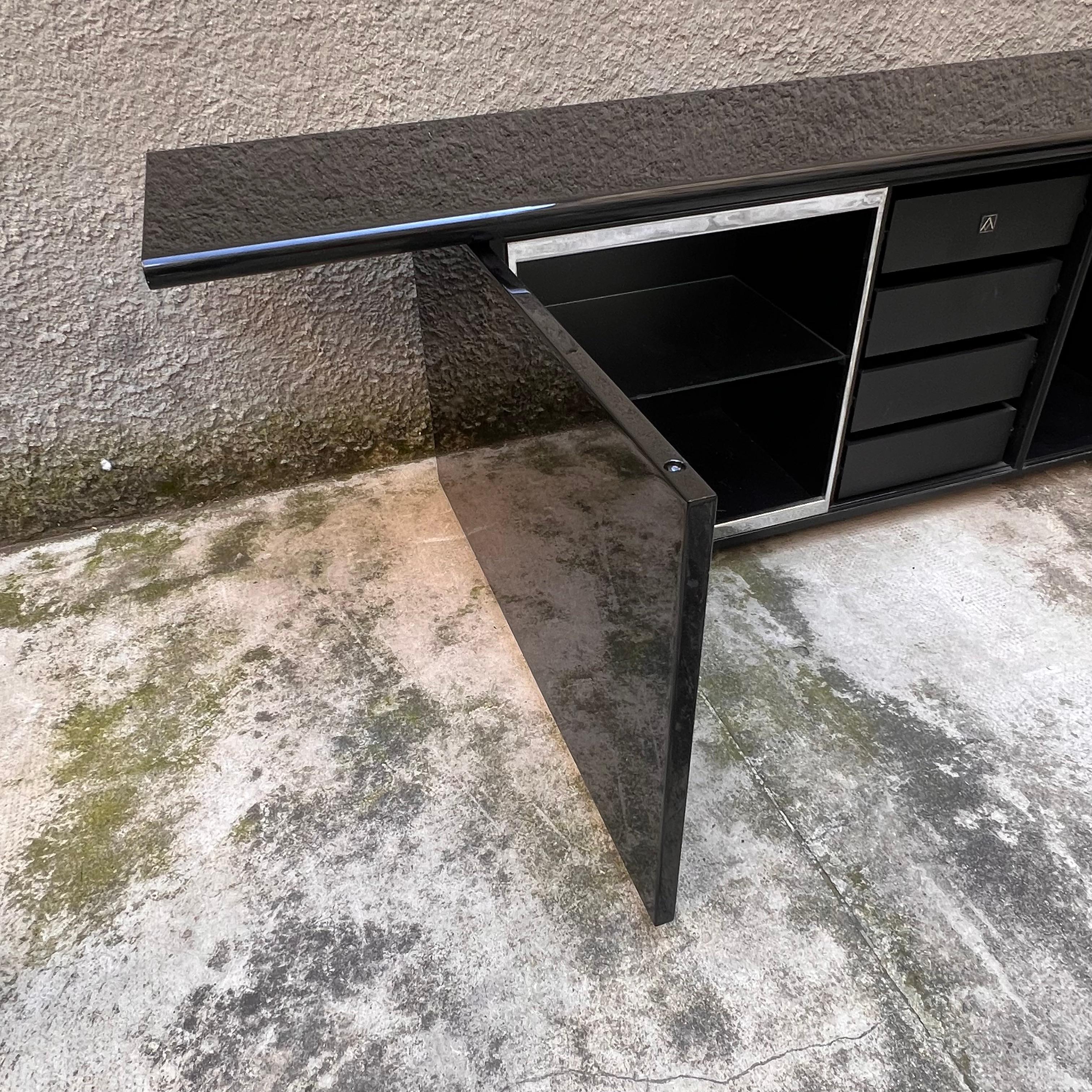 Credenza Sheraton Nera - Di Giotto Stoppino per Acerbis - Italia - Anni '80 in vendita 7