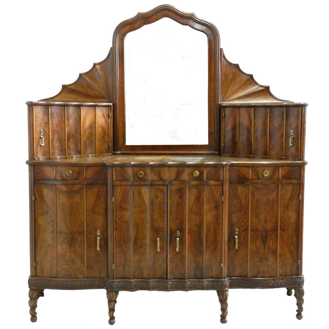 Credenza Sideboard Art Nouveau Art Deco Buffet Rare Find Hollywood Italian  For Sale