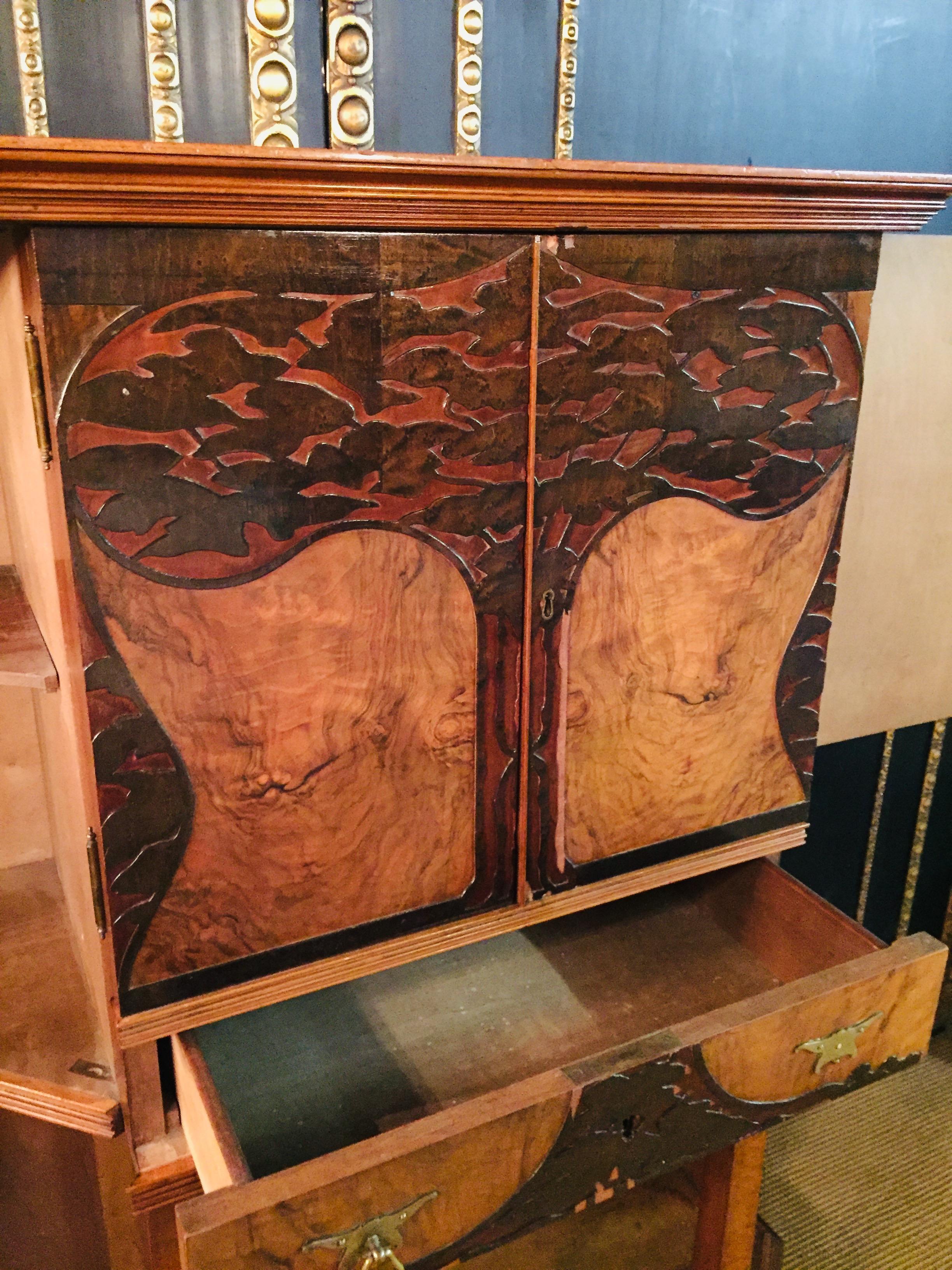 Credenza Sideboard Art Nouveau Art Deco Buffet Rare to Find France For Sale 9