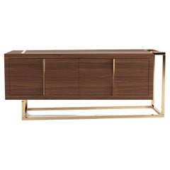 Credenza Sideboard Excentric 2.0 in Walnut and Brushed Brass, Made in Portugal