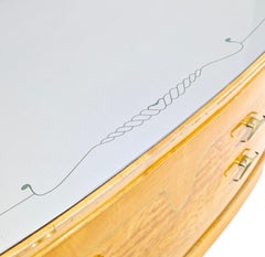 Credenza Sideboard Mirror Wood Glass Brass Mid-Century Modern Italian Design 50s