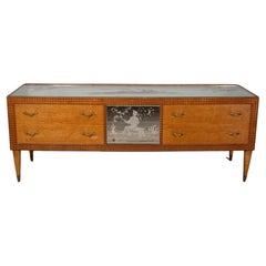 Credenza sideboard vintage anni 50 in legno design Permanente mobili Cantù