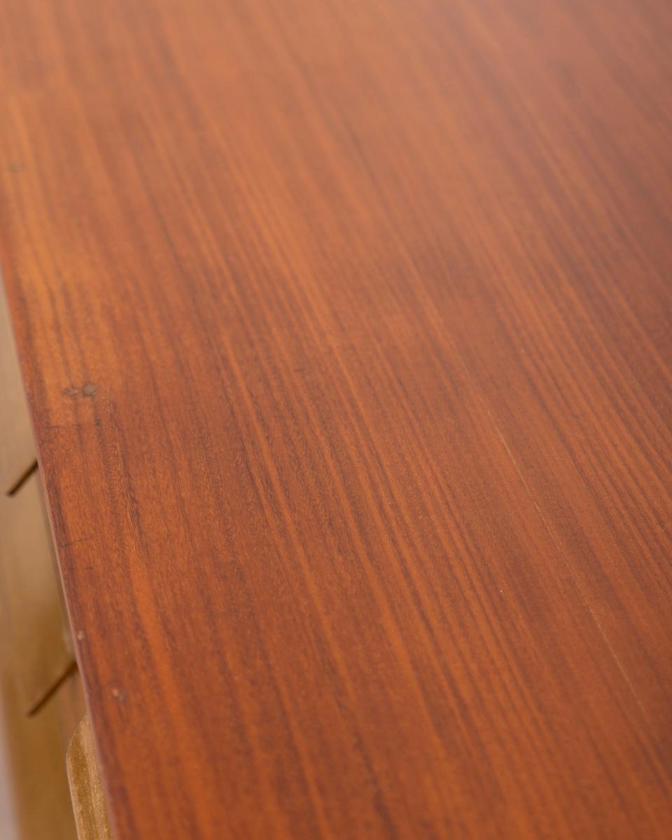 Metal Credenza sideboard vintage anni 50 in legno e ottone design Italiano