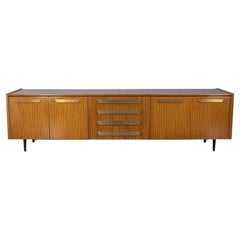 1950s vintage sideboard sideboard in wood and golden brass Italian design