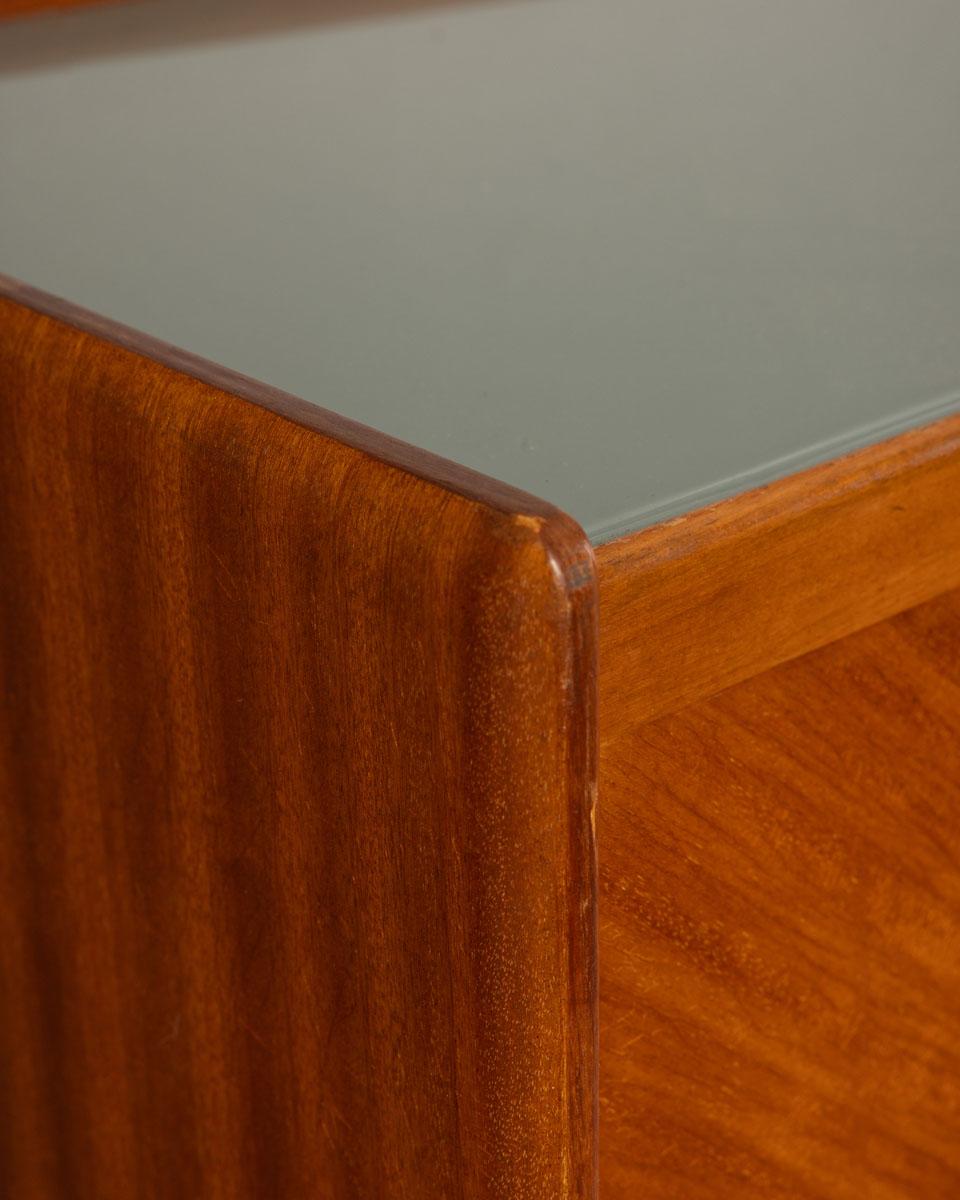 Ottone Credenza Sideboard vintage anni 50 in legno e vetro design Italiano