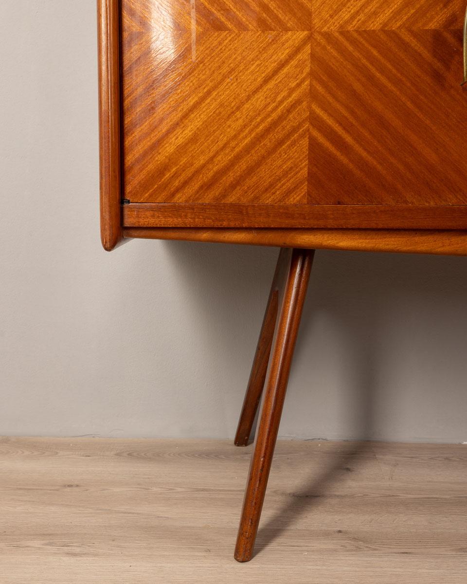 Credenza Sideboard vintage anni 50 in legno e vetro design Italiano 2