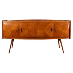 Vintage 1950s Sideboard sideboard in wood and glass Italian design