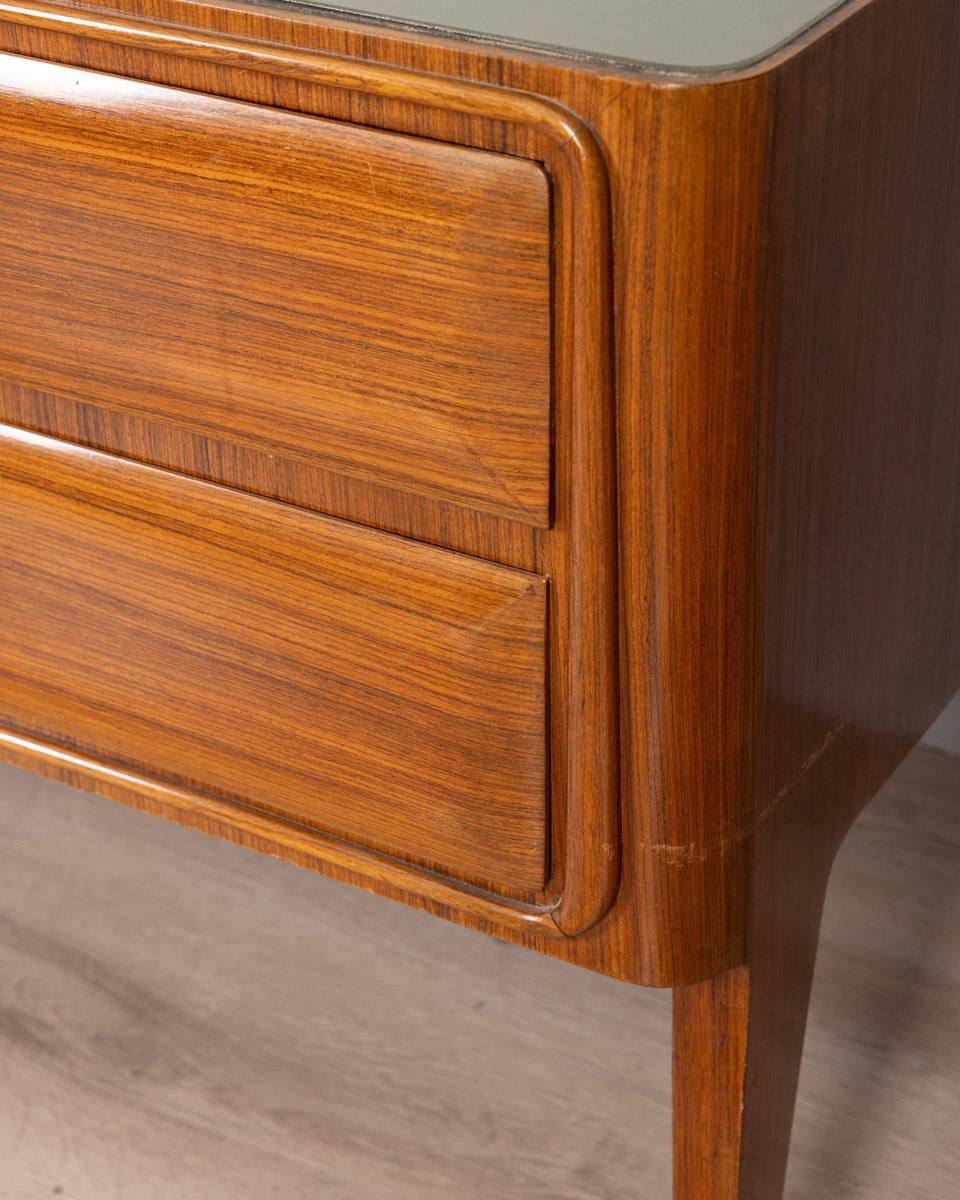 Vintage 1950s sideboard sideboard in brass wood and glass Italian design For Sale 3