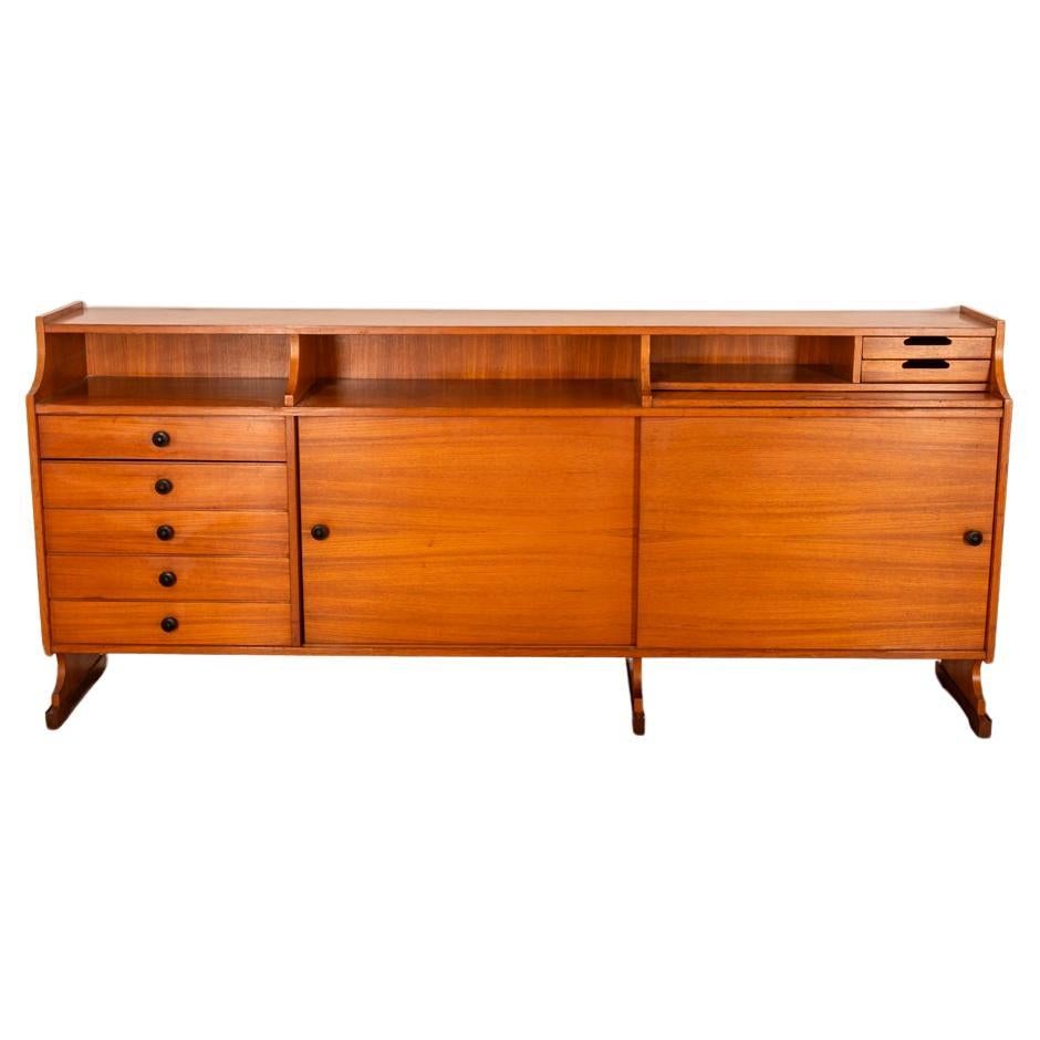 Credenza sideboard vintage anni 60 in legno design Italiano For Sale