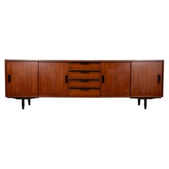 Vintage 60's sideboard sideboard in wood and glass Italian design
