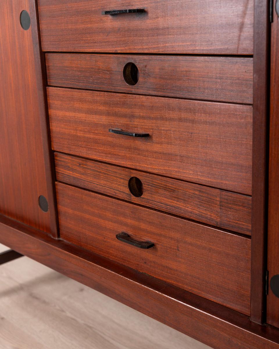 Vintage 60s Teak sideboard sideboard Barovero design In Good Condition For Sale In None, IT