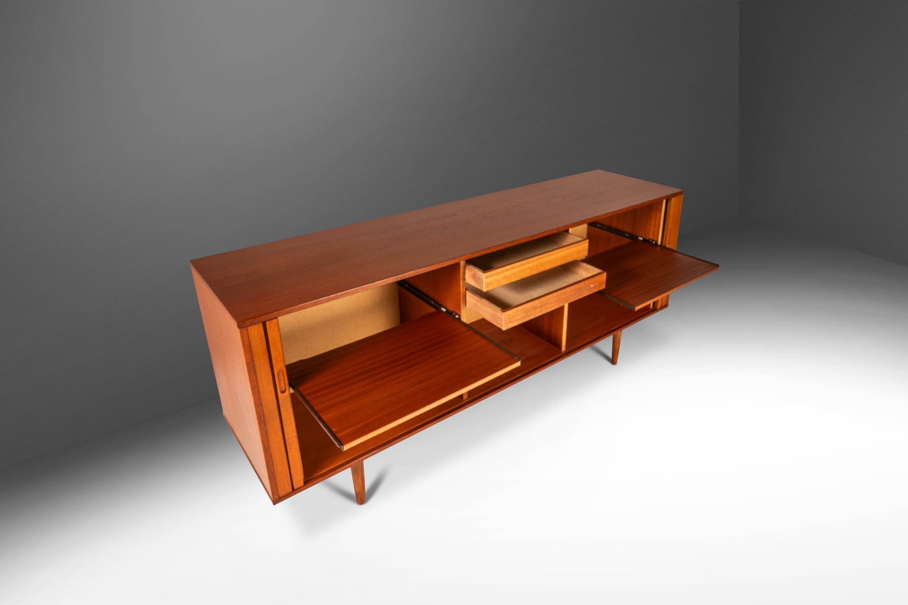 Mid-20th Century Credenza / Sideboard w/ Tambour Doors Attributed to Arne Vodder, Denmark,  1960s For Sale