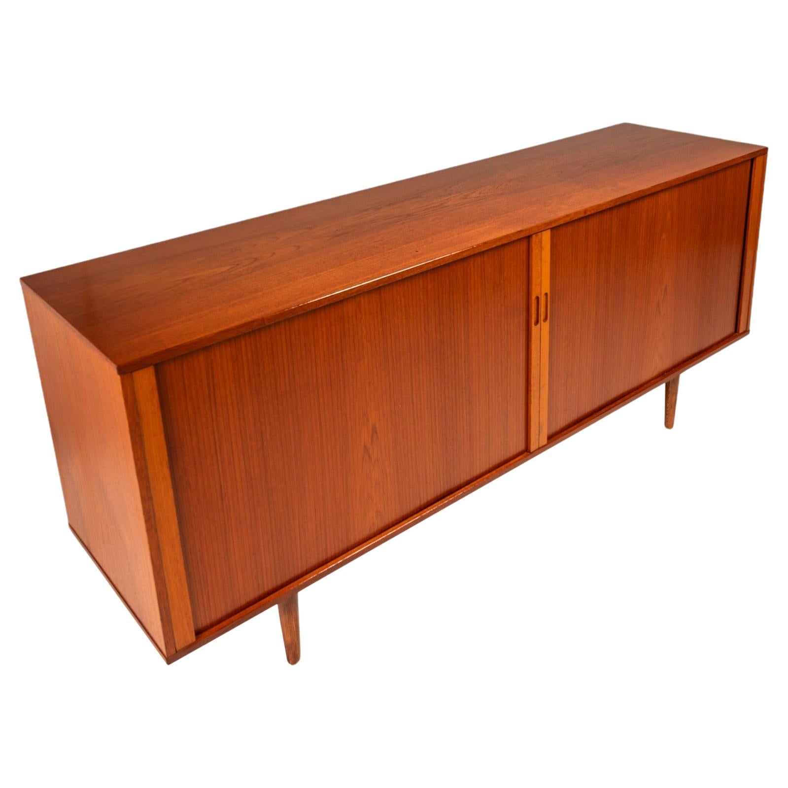 Credenza / Sideboard w/ Tambour Doors Attributed to Arne Vodder, Denmark,  1960s For Sale
