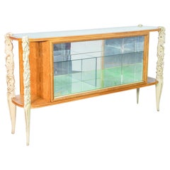 Buffet, vitrine LA PERMANENTE MOBILI CANTÙ, pieds en bois sculpté. 1940s
