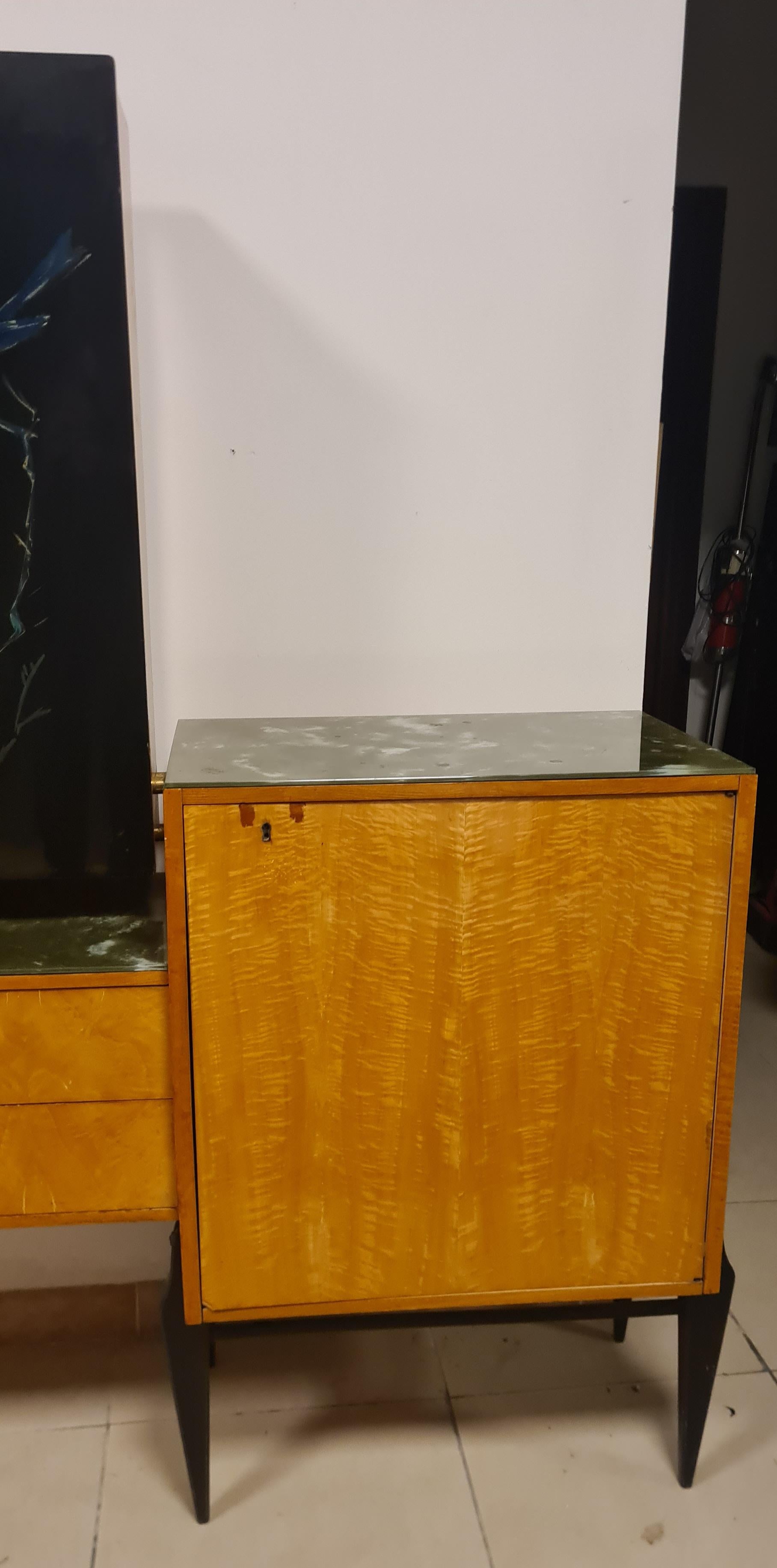 Mid-20th Century Credenza vintage anni 50' con decorazioni