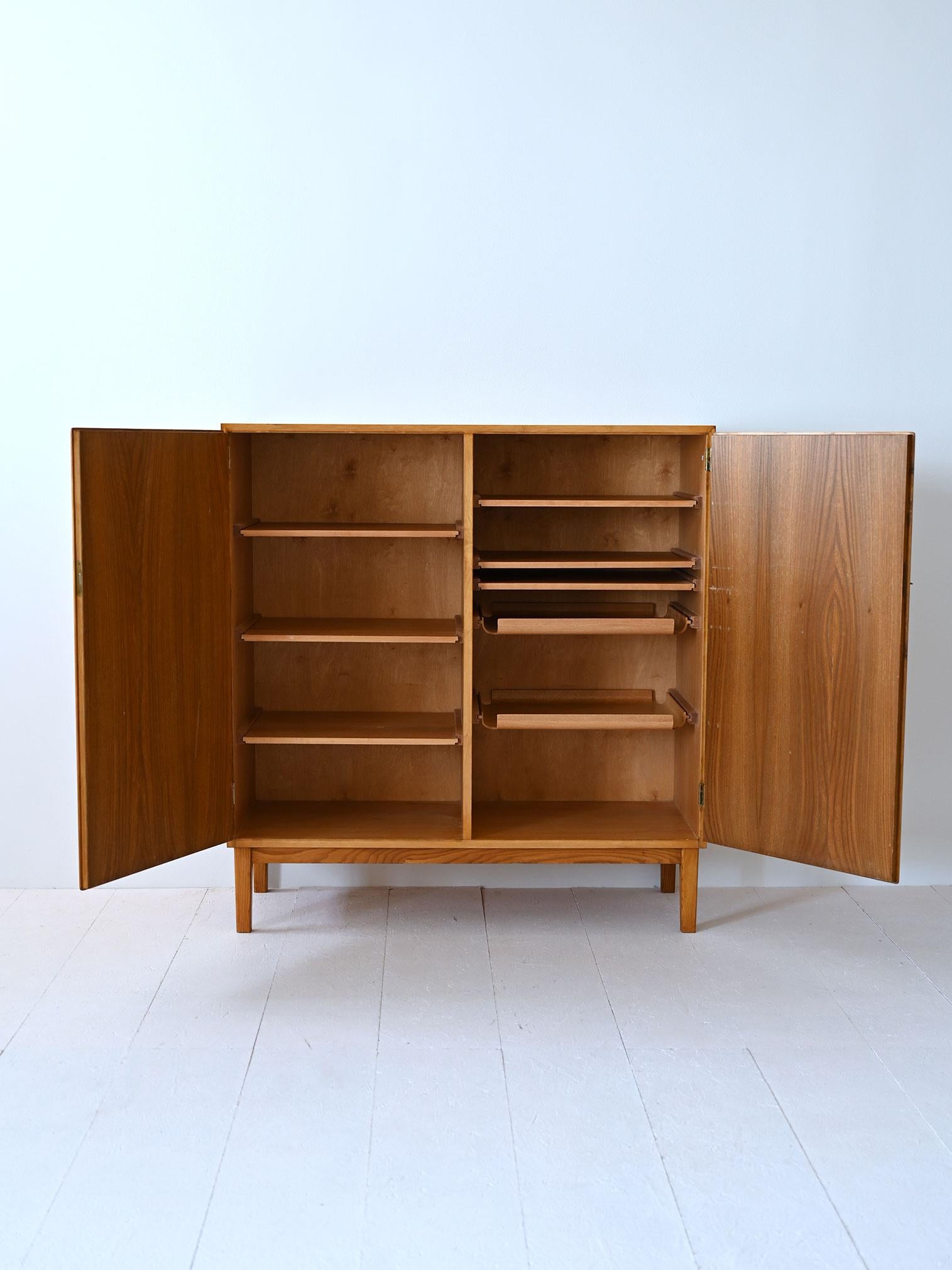 Scandinavian Modern Vintage sideboard with hinged doors For Sale