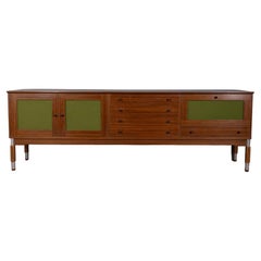 Credenza vintage in legno con vano bar, anni '60, design Italiano