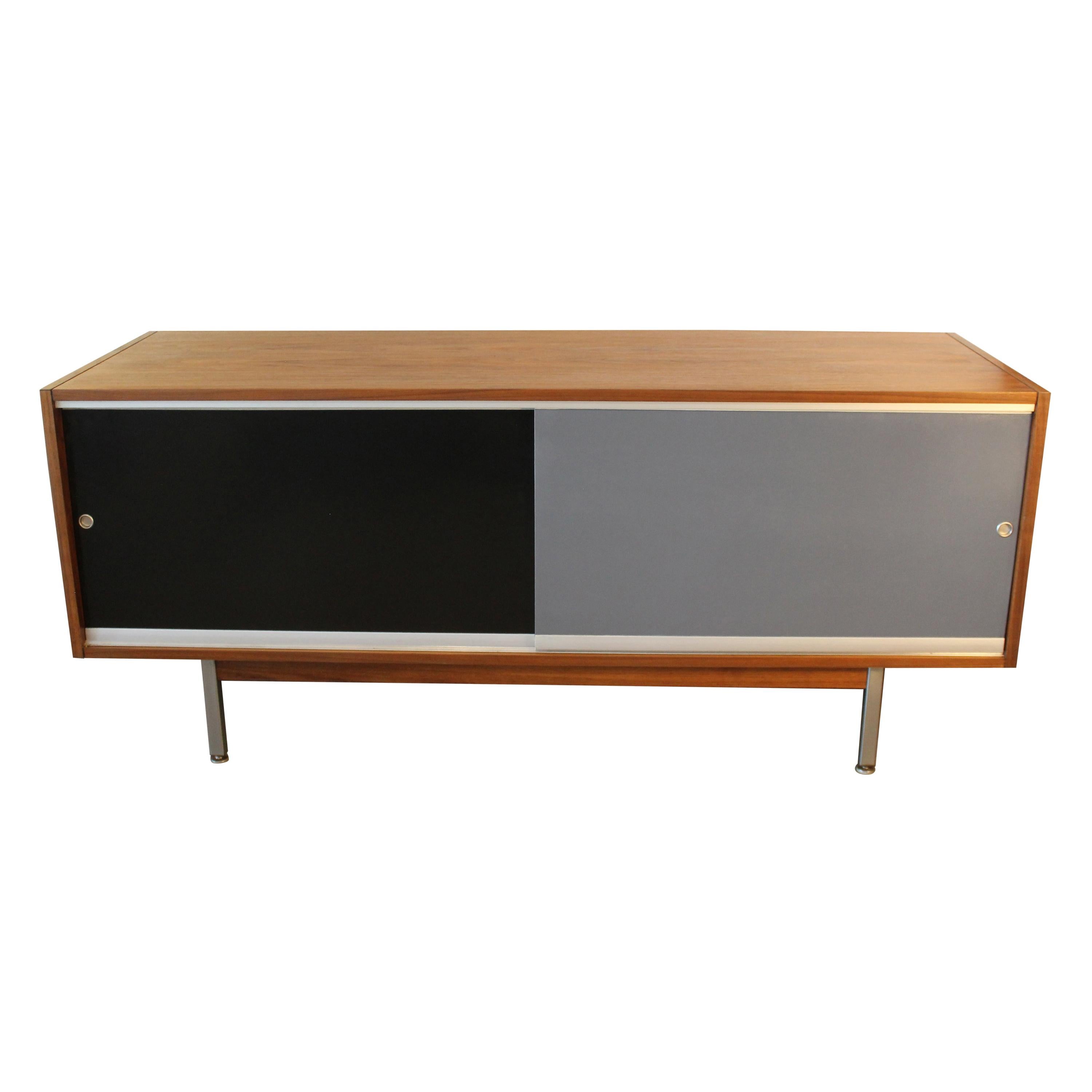 Credenza in the Style of George Nelson With Black and Grey Sliders