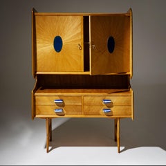 Credenza with Ceramic Handles, Italy, Mid-20th Century