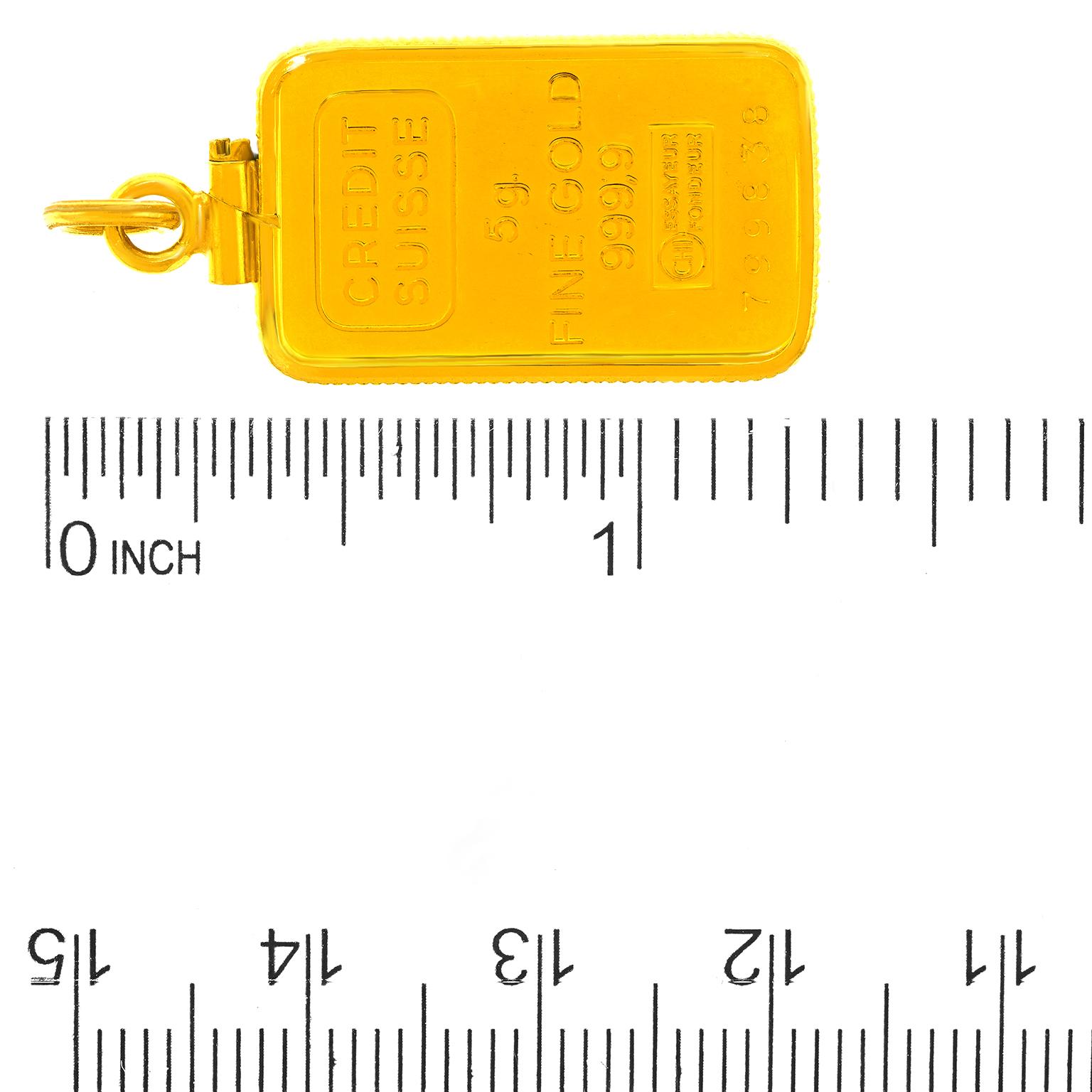 Credit Suisse Gold Bar Pendant en venta 1