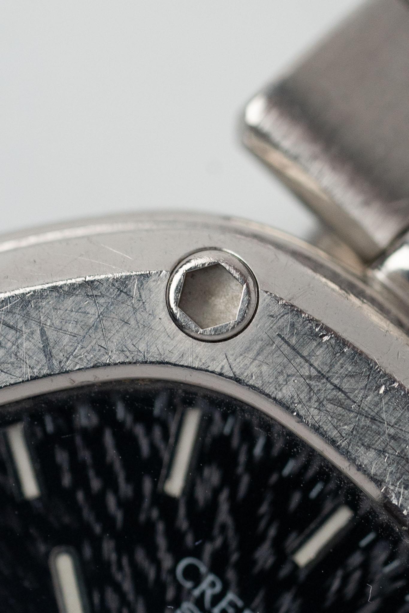 Credor Lokomotive KEH018 5932-5020 Texturiertes schwarzes Sonnenschliff-Zifferblatt von Gerald Genta im Zustand „Hervorragend“ im Angebot in SYDNEY, AU