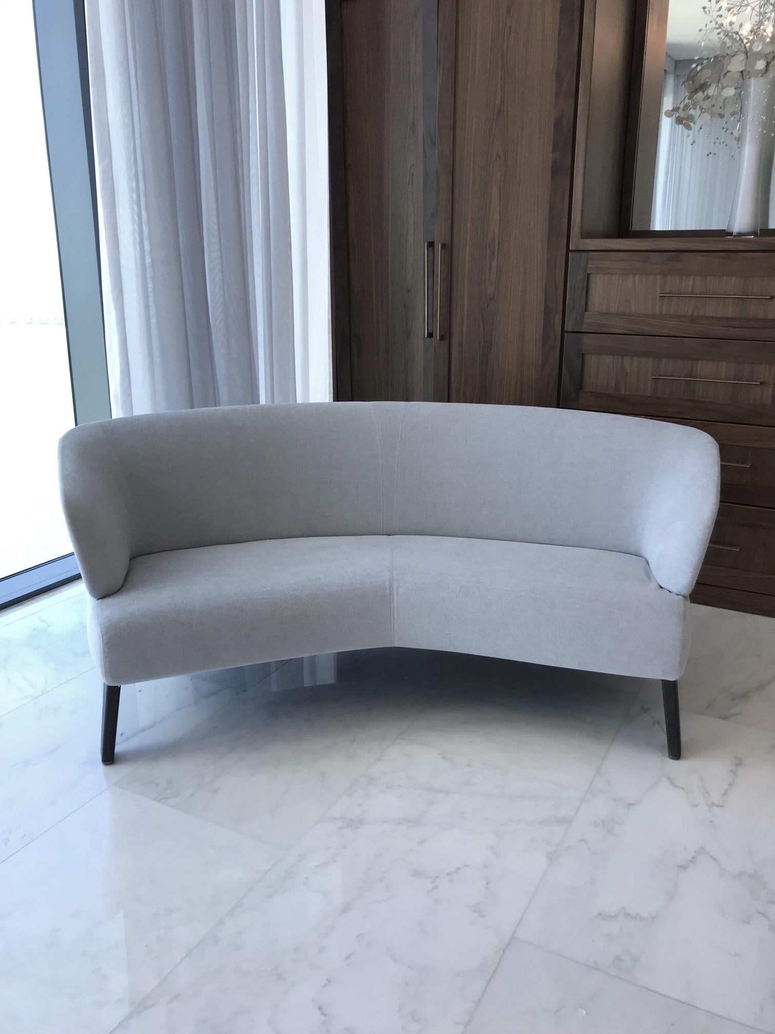 Creed Curved Loveseat Designed by Minotti, Italy 5