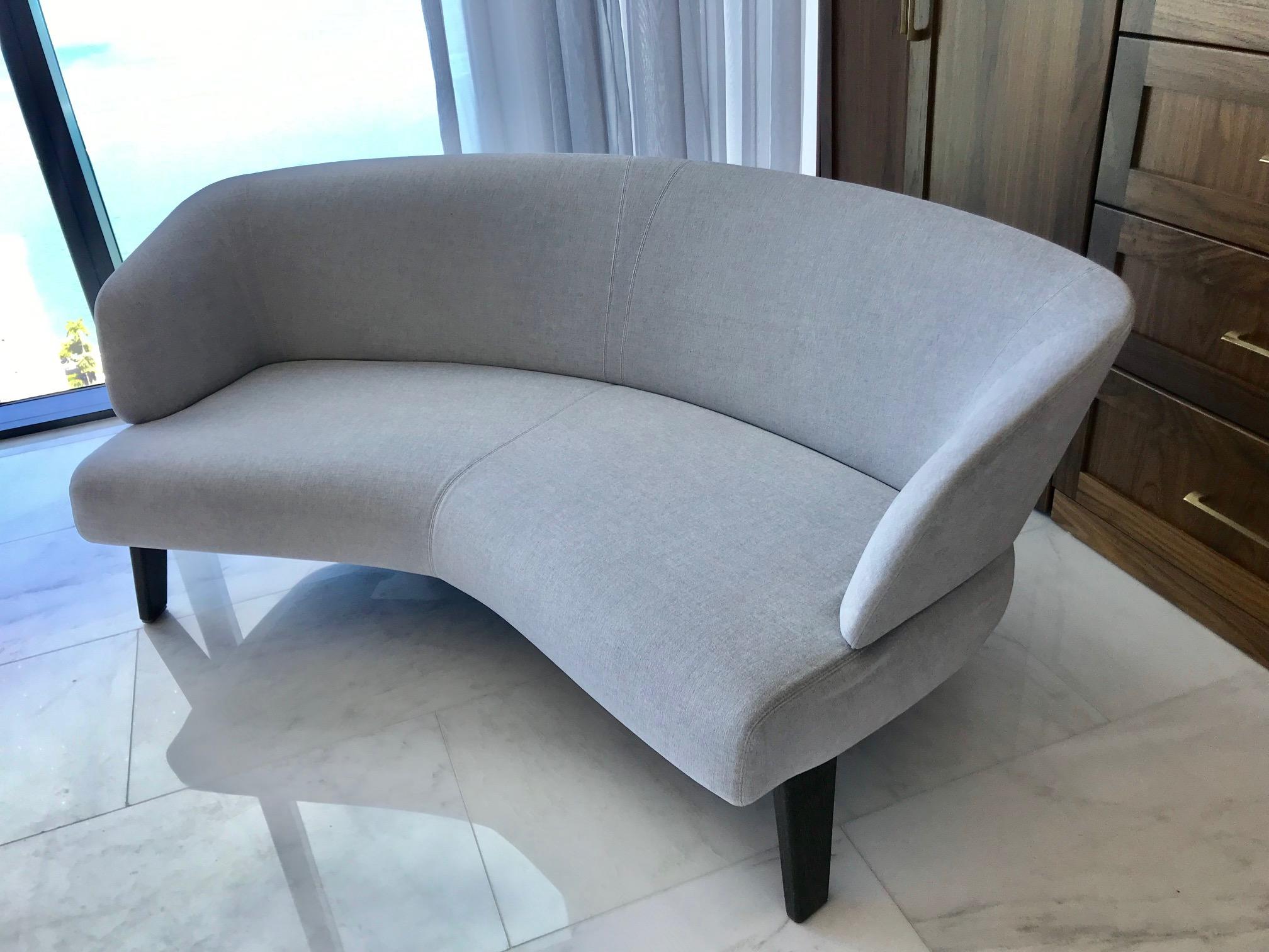 Modern Creed Curved Loveseat Designed by Minotti, Italy