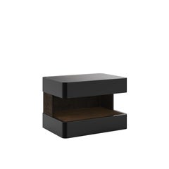Creek I Side Table By Porus Laquered Wood Nubuck Leather Studio Made in Portugal