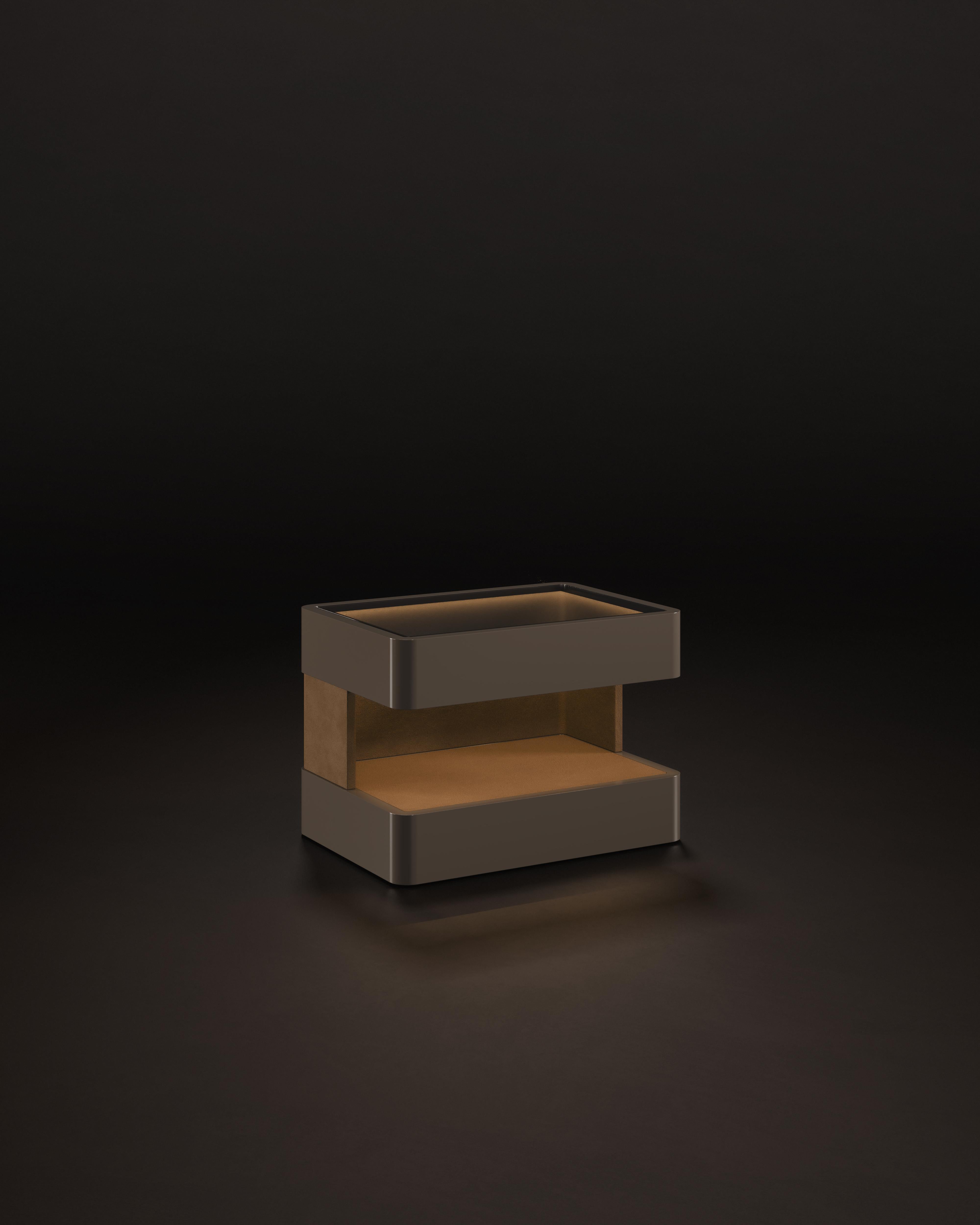 Pelle Creek I Side Table By Porus Studio Made in Portugal in vendita