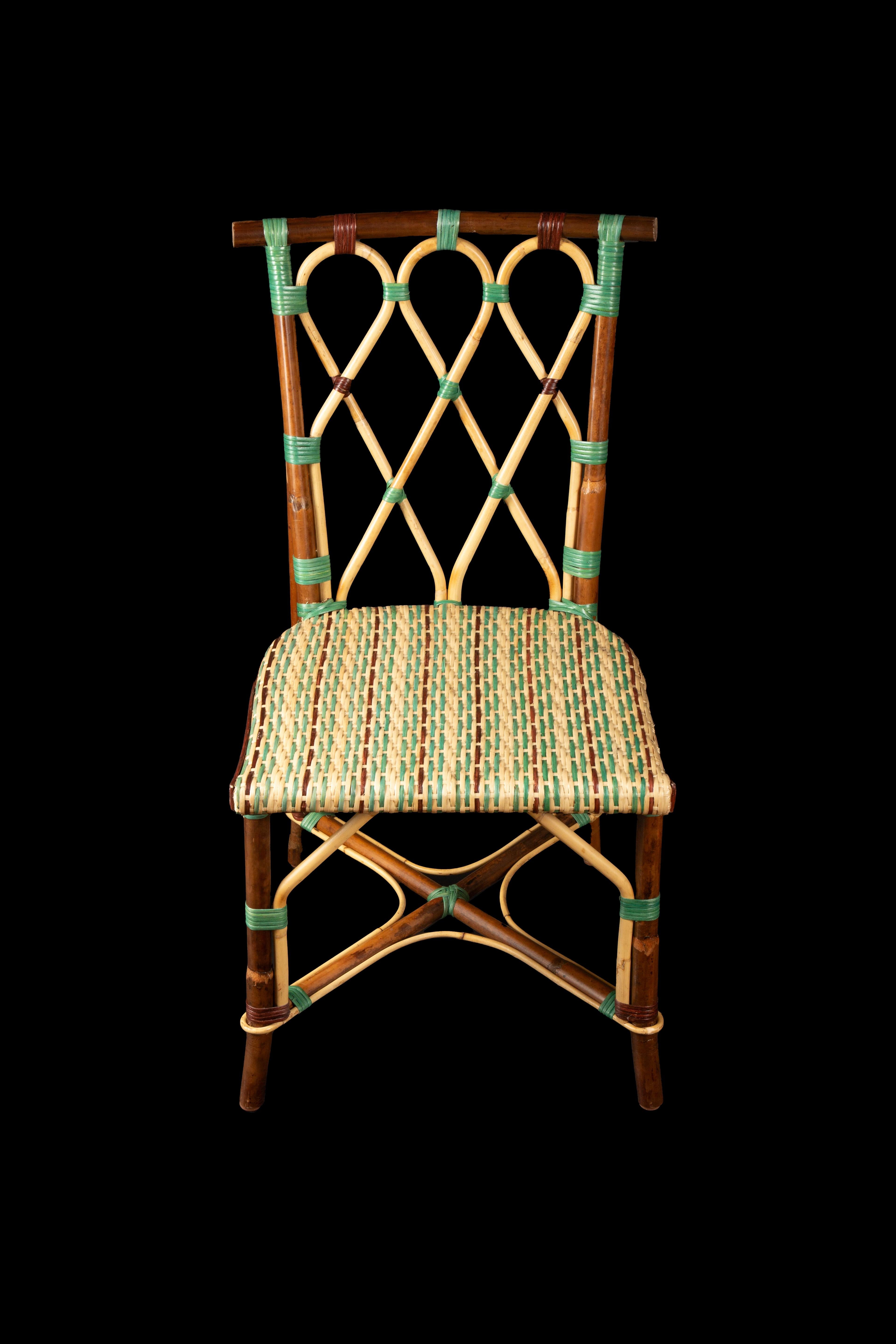 Creel and Gow Juliette Rattan chair. Made exclusively for Creel and Gow in Tangier Morocco.