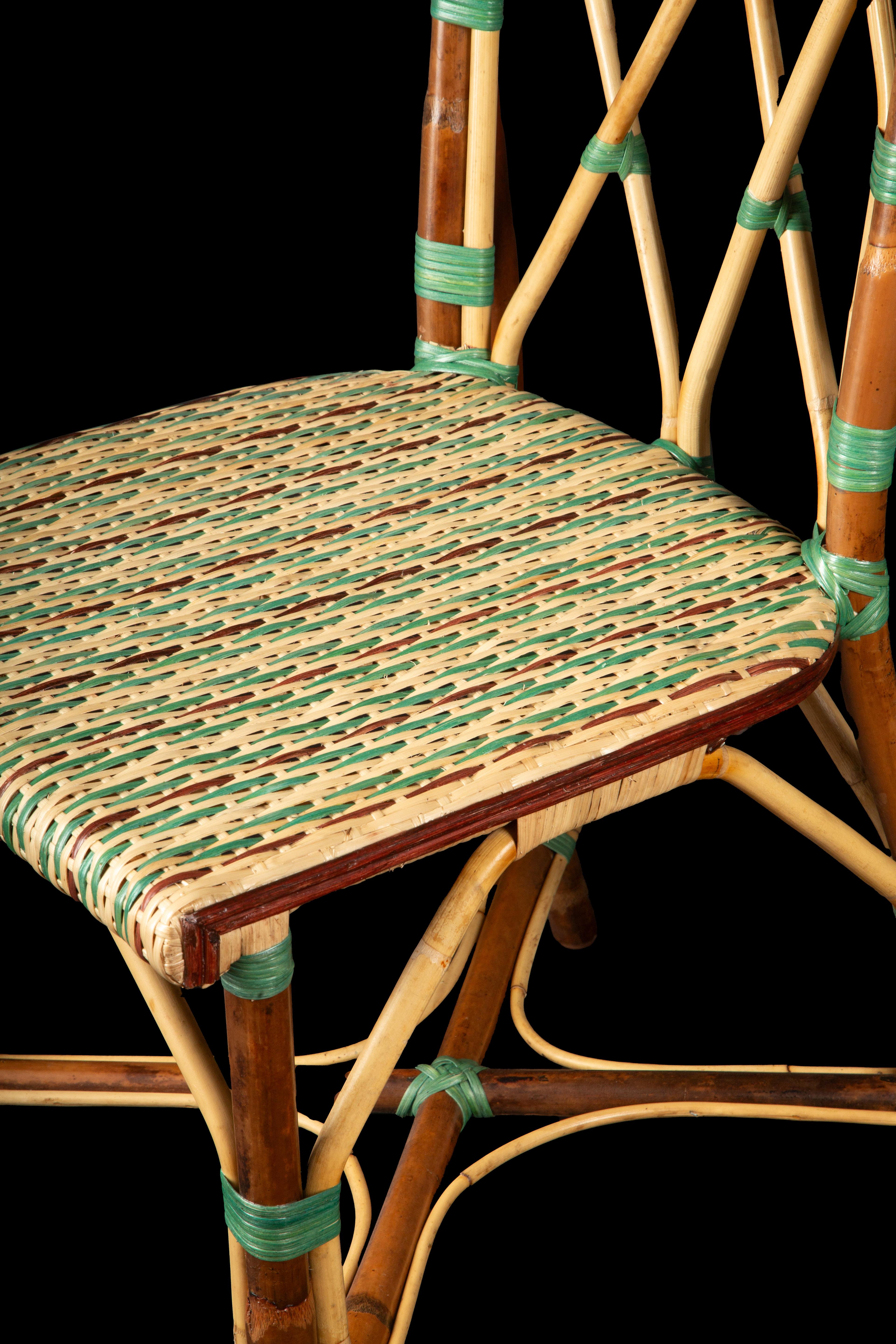 Creel and Gow Juliette Rattan Chair In New Condition In New York, NY