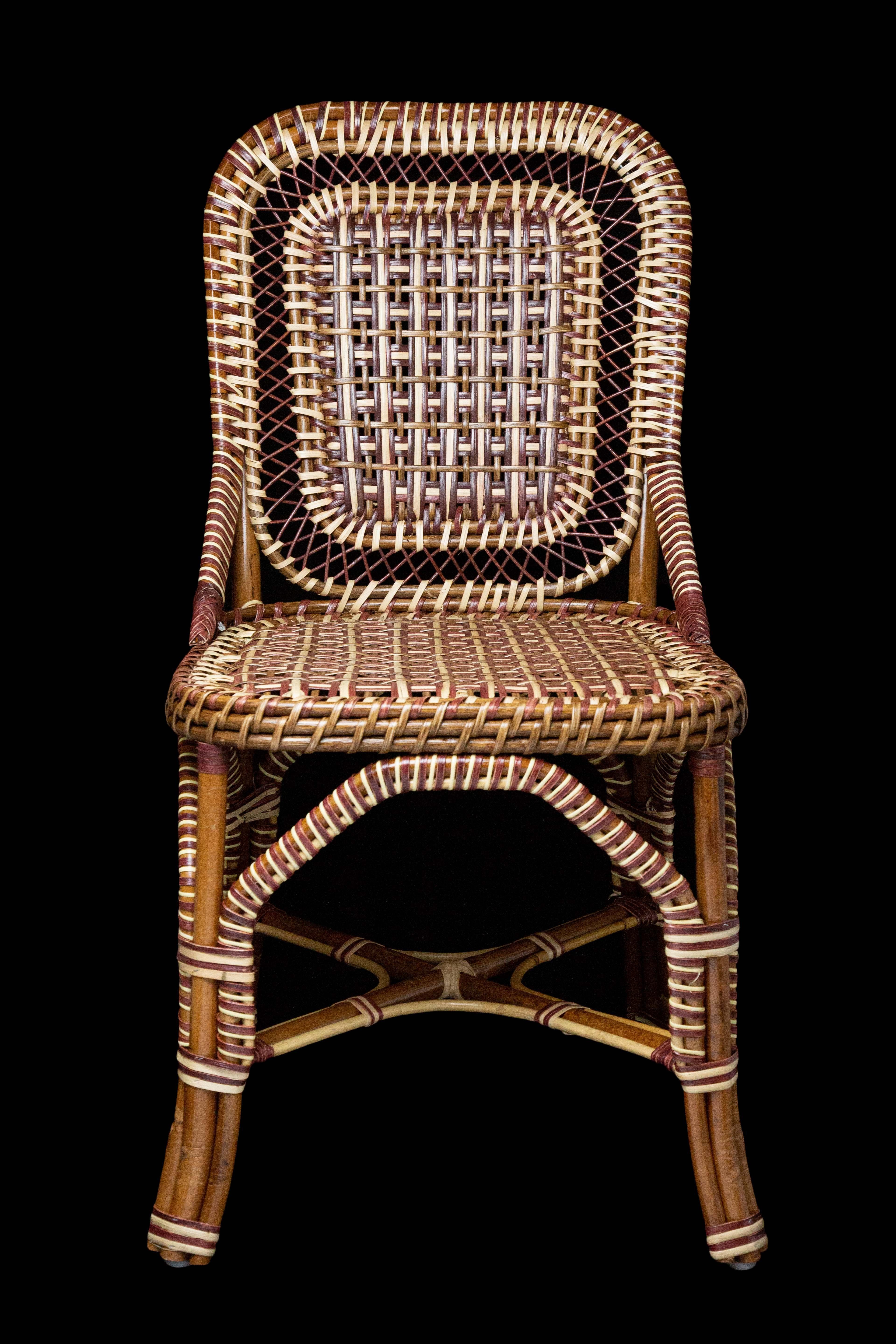 Creel and Gow Marshan Rattan (wicker) side chair. Made exclusively for Creel and Gow in Tangier Morocco.